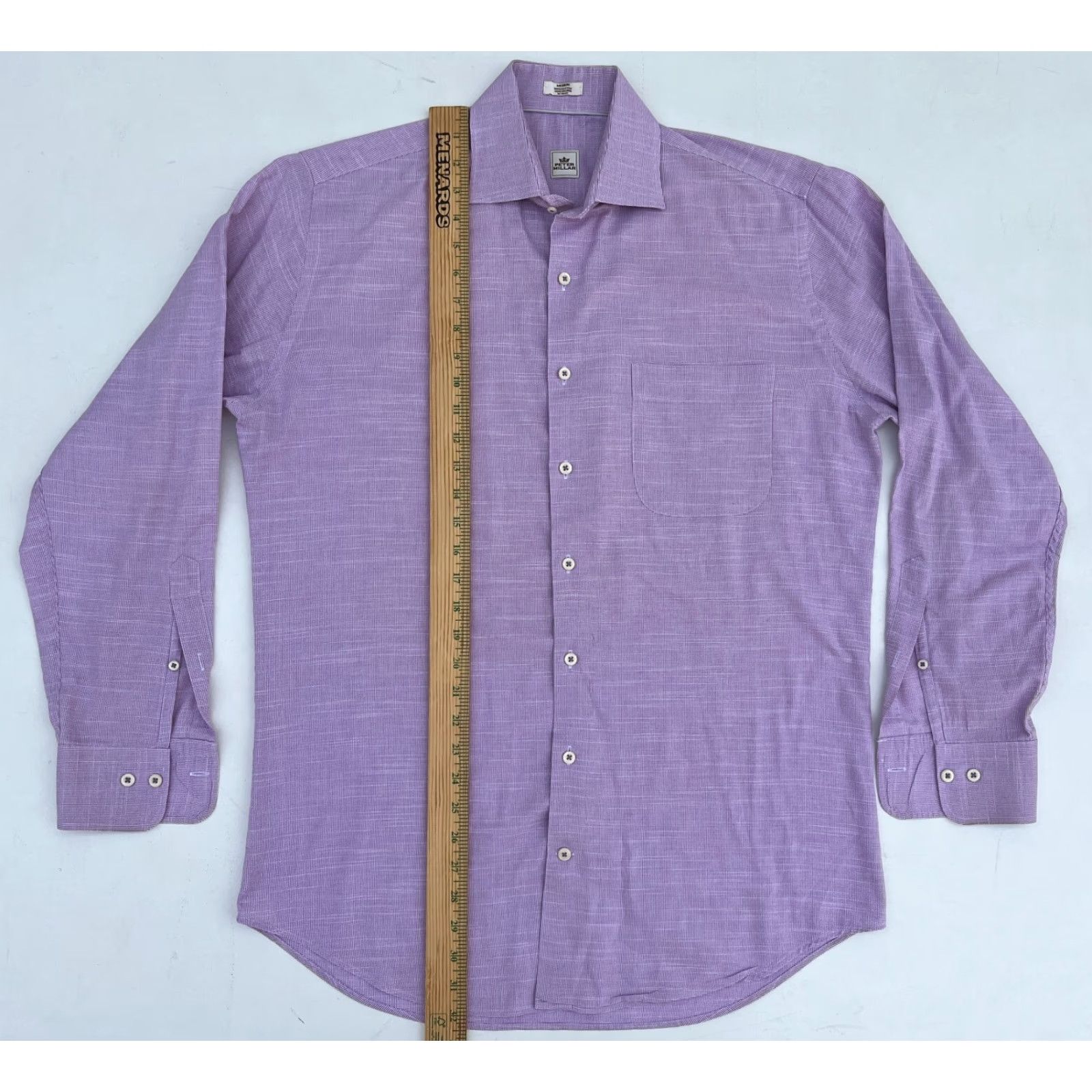 Peter Millar VINTAGE Peter Millar Button-Up Shirt Micro Check Mens M Purple Lilac Cotton Woven Long Sleeve Collared Button-Up 90s (if applicable) Mens Size US M / EU 48-50 / 2 - 6 Thumbnail