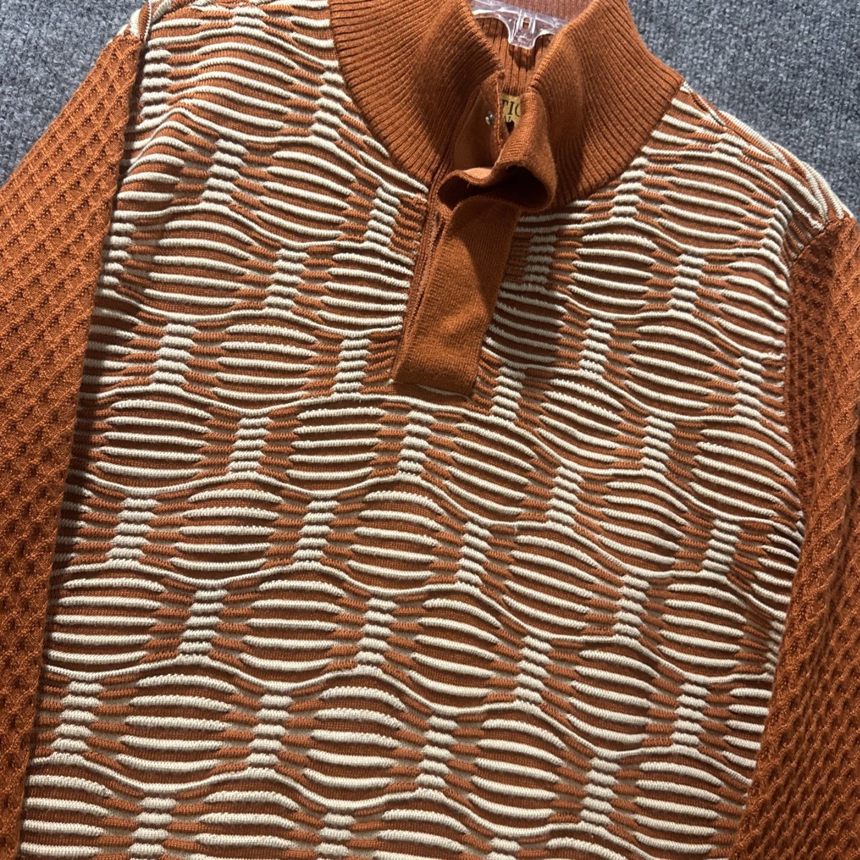 Vintage VINTAGE Prestige Coogi Style Quarter Button Up Sweater Men's XL Orange 90s HTF Pullover Button Mens 90s Size US XL / EU 56 / 4 - 2 Thumbnail