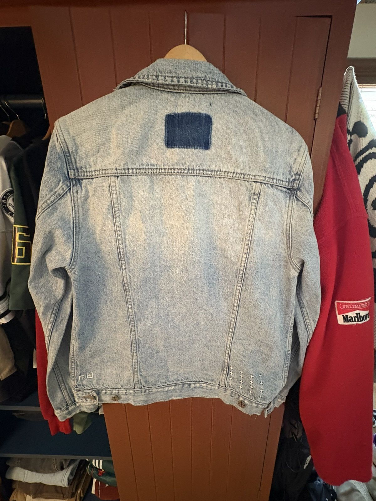Ksubi Ksubi Distressed Denim Jacket Blue Large – Jean Trucker Fit Size US L / EU 52-54 / 3 - 8 Thumbnail