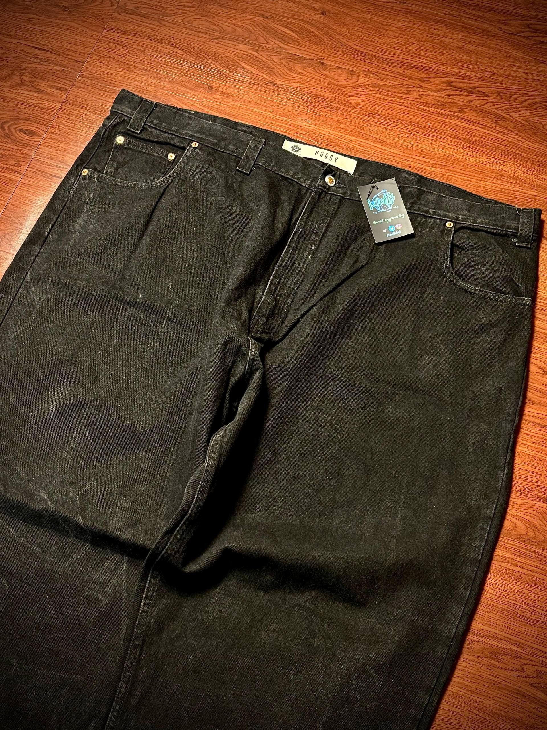 JNCO Vintage Arizona Black Baggy Jeans Crack Wash Denim Size US 44 / EU 60 - 5 Thumbnail