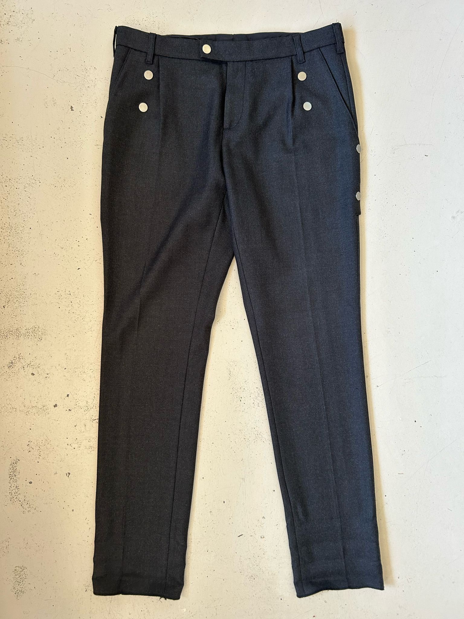 Raf Simons Raf Simons Grey Trousers with Silver Studs IT50 Size US 34 / EU 50 - 1 Thumbnail