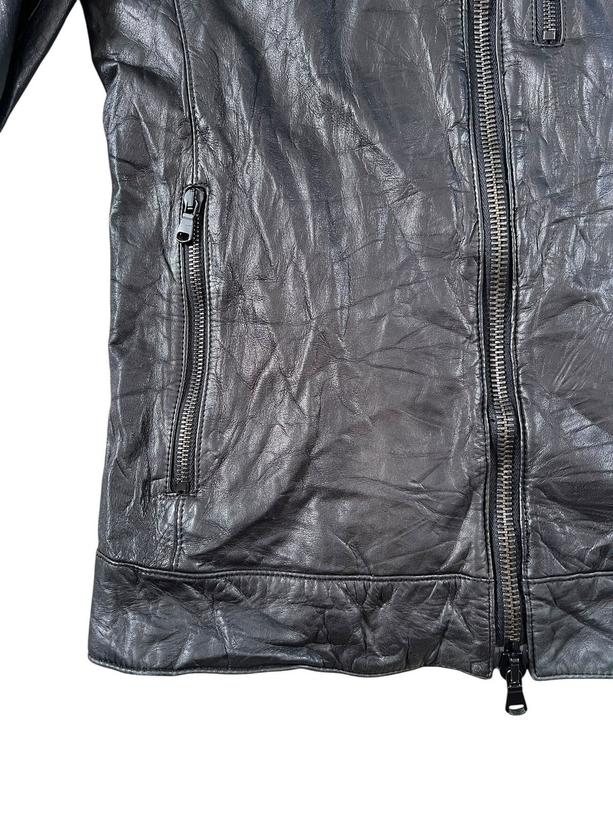 Japanese Brand Unknown Leather Riders Jacket Raccagni Zippers Rick Owens Size US S / EU 44-46 / 1 - 6 Thumbnail
