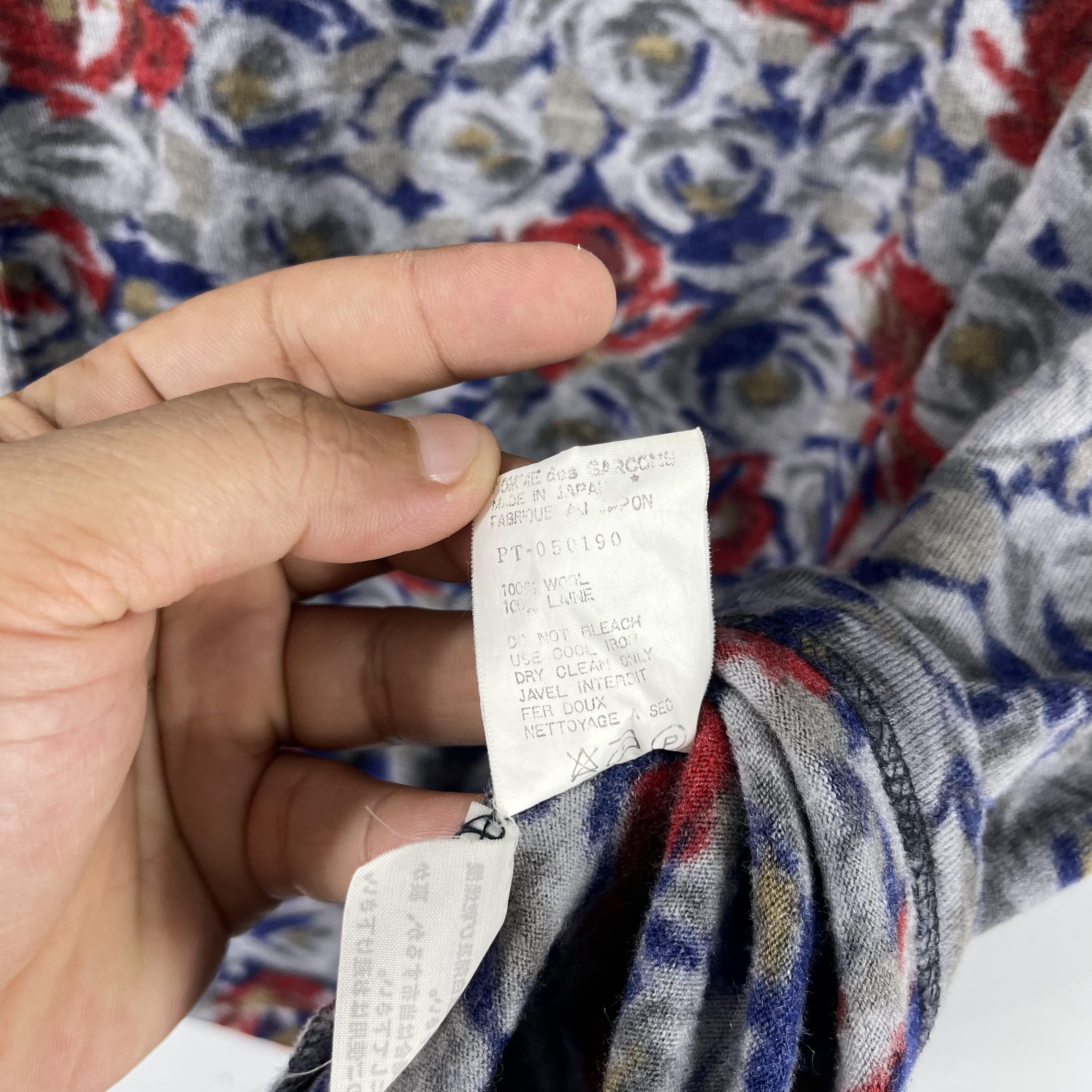 Comme des Garcons × Comme des Garcons Homme Plus × Vintage COMME DES GARCONS AD1988 Flower Motive Wool Sweater Size S / US 4 / IT 40 - 6 Thumbnail