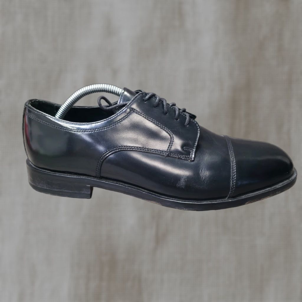 Nunn Bush Dress Shoes Black Leather Derby Cap Toe Mens 11M Formal Business