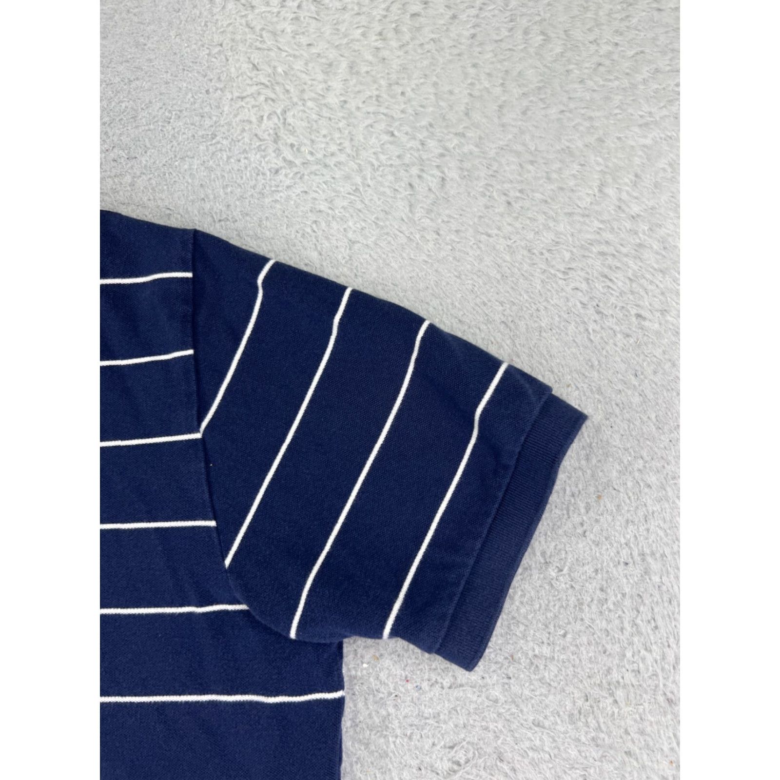 Ralph Lauren VINTAGE Ralph Lauren Polo Shirt Men 2XL Blue Stripe 100% Cotton Knit Polo Shirt Mens Regular Blue Stripe 2XL Size US XXL / EU 58 / 5 - 2 Thumbnail