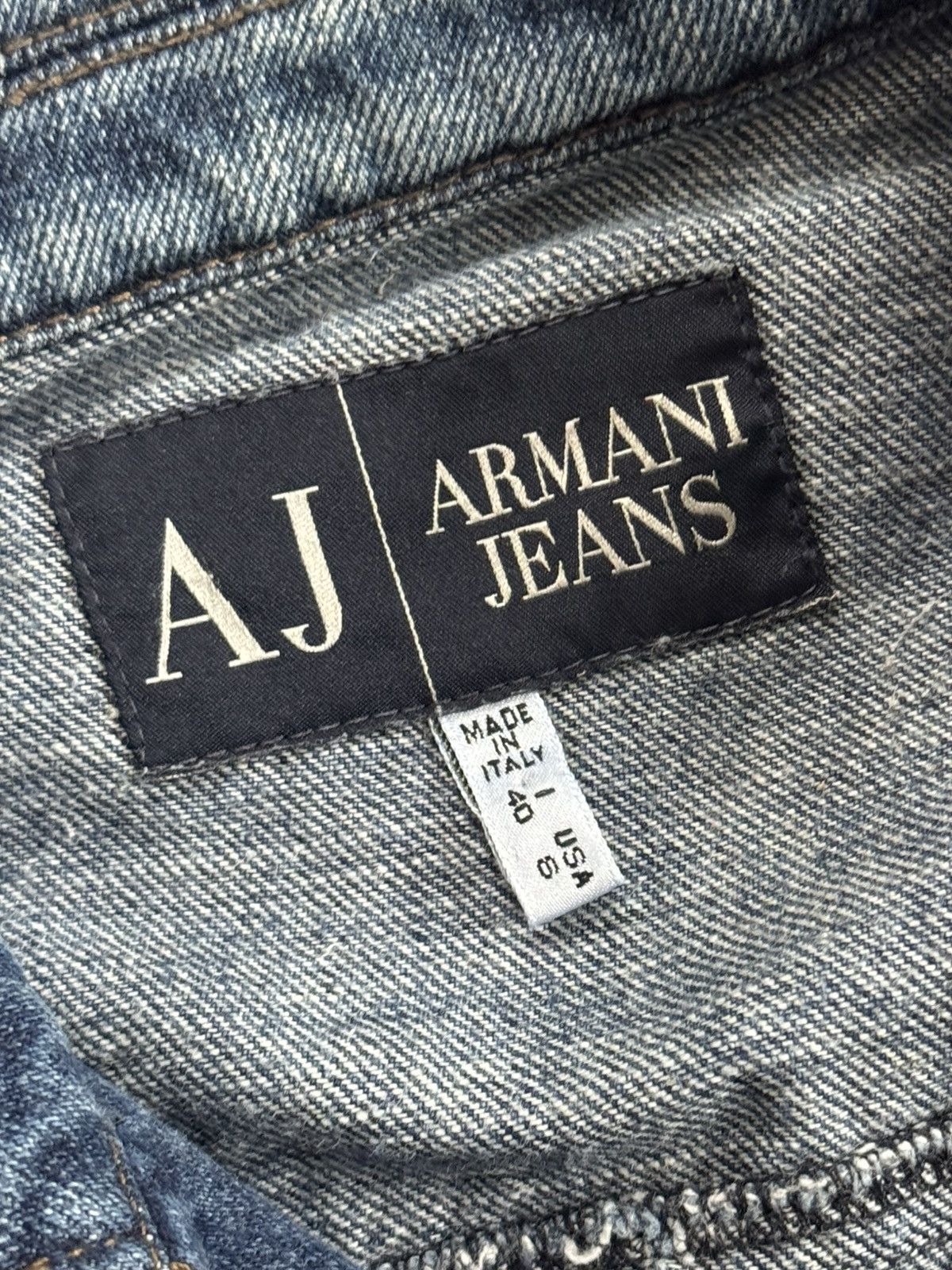 Armani Armani Jeans vintage retro denim indigo jacket track bomber Size S / US 4 / IT 40 - 4 Thumbnail