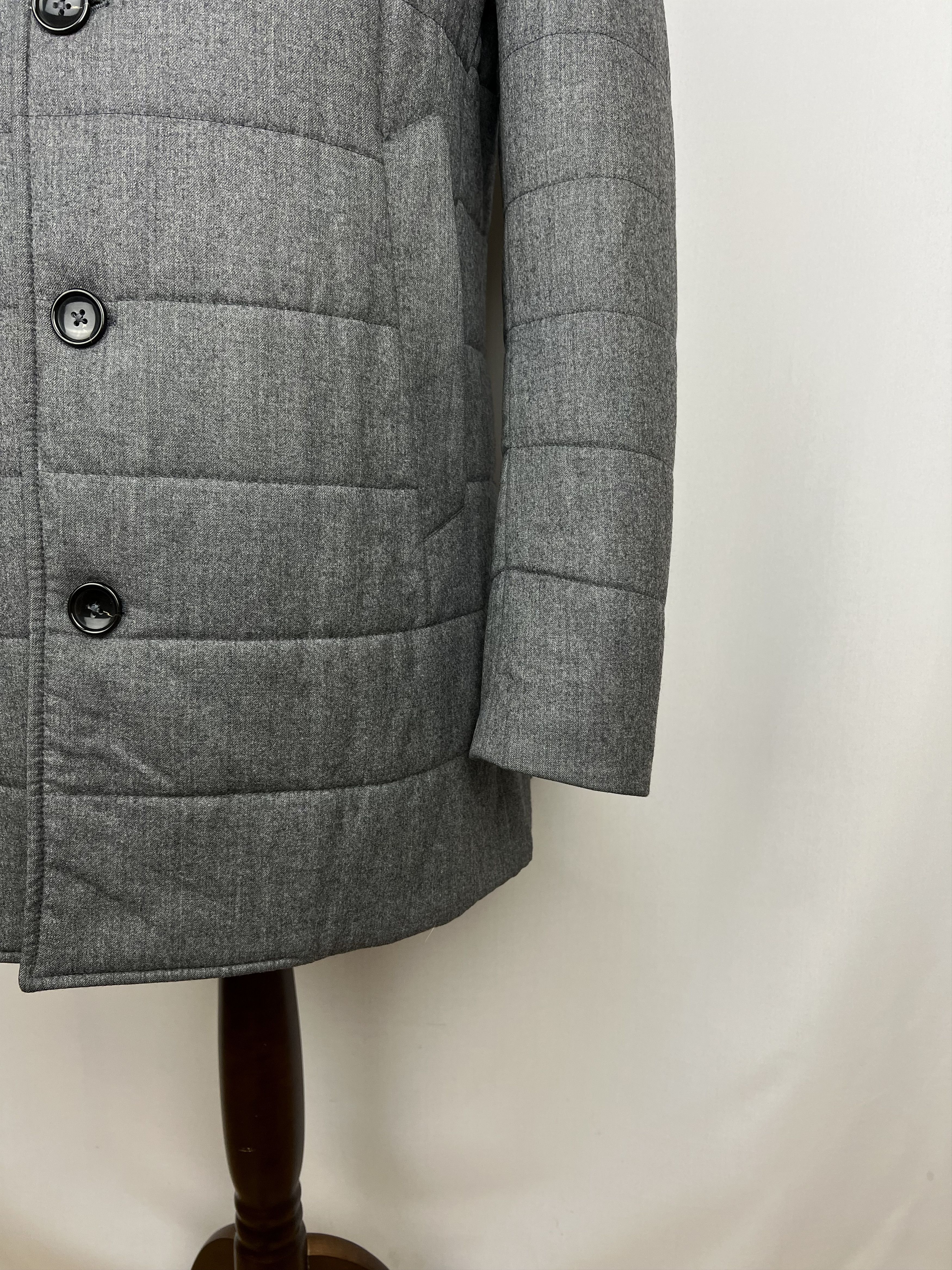 Boggi Vitale Barberis Wool Single-Breasted Insulated Coat Size US M / EU 48-50 / 2 - 7 Thumbnail