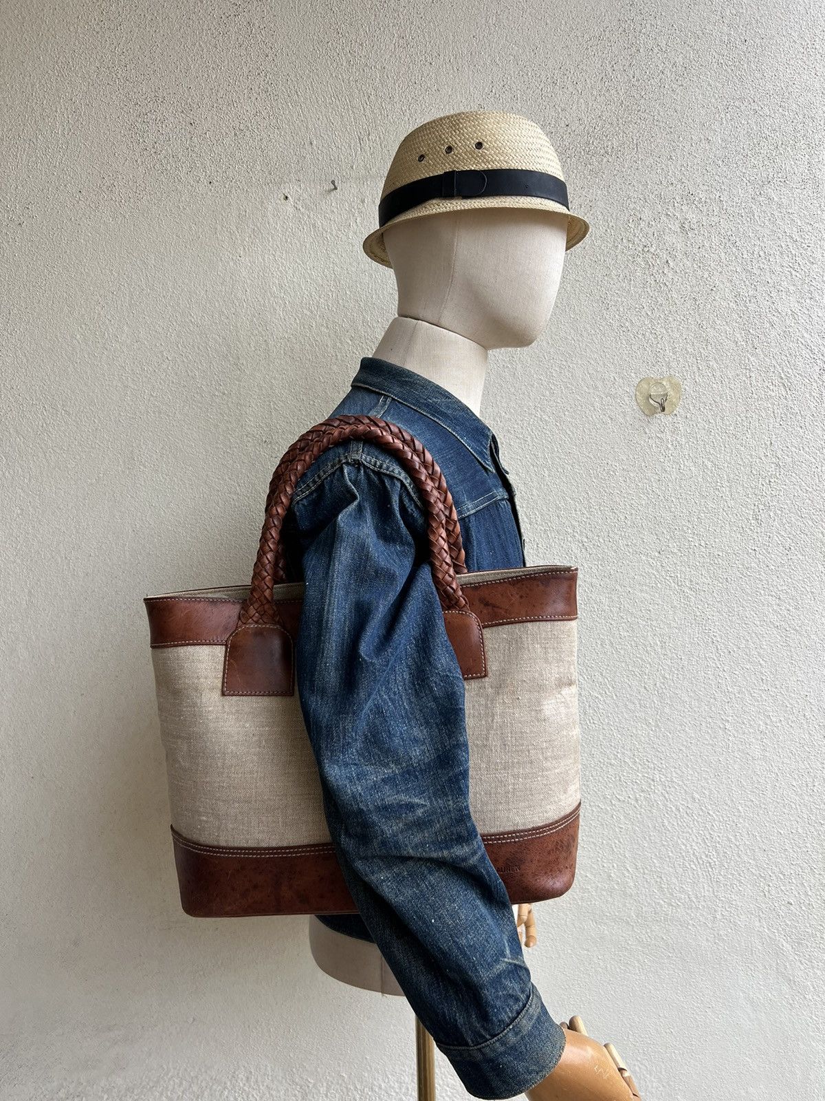 Ralph Lauren Vintage Ralph Lauren Patina Leather Hybrid Tote Bag Size ONE SIZE - 4 Thumbnail
