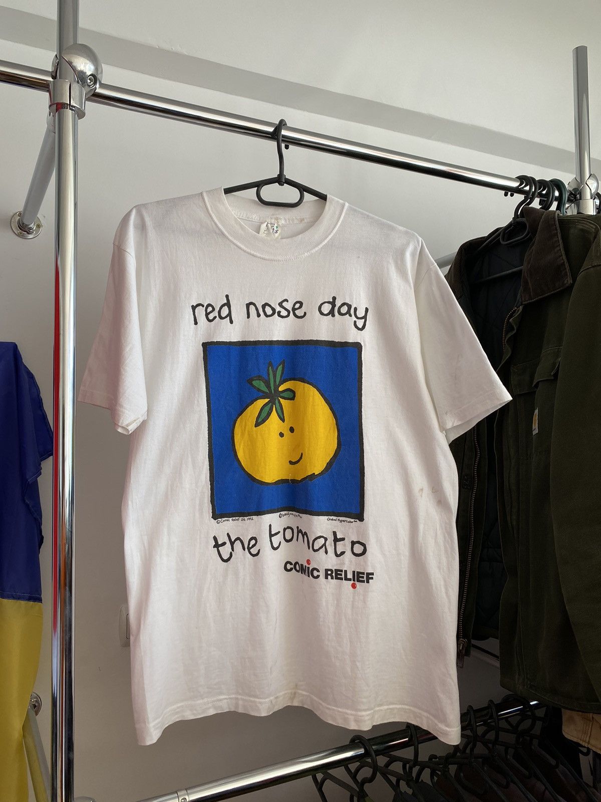Stella McCartney × Vintage Vintage 1992 Red Nose Day Comic Relief Streetwear White Tee Size US M / EU 48-50 / 2 - 1 Thumbnail