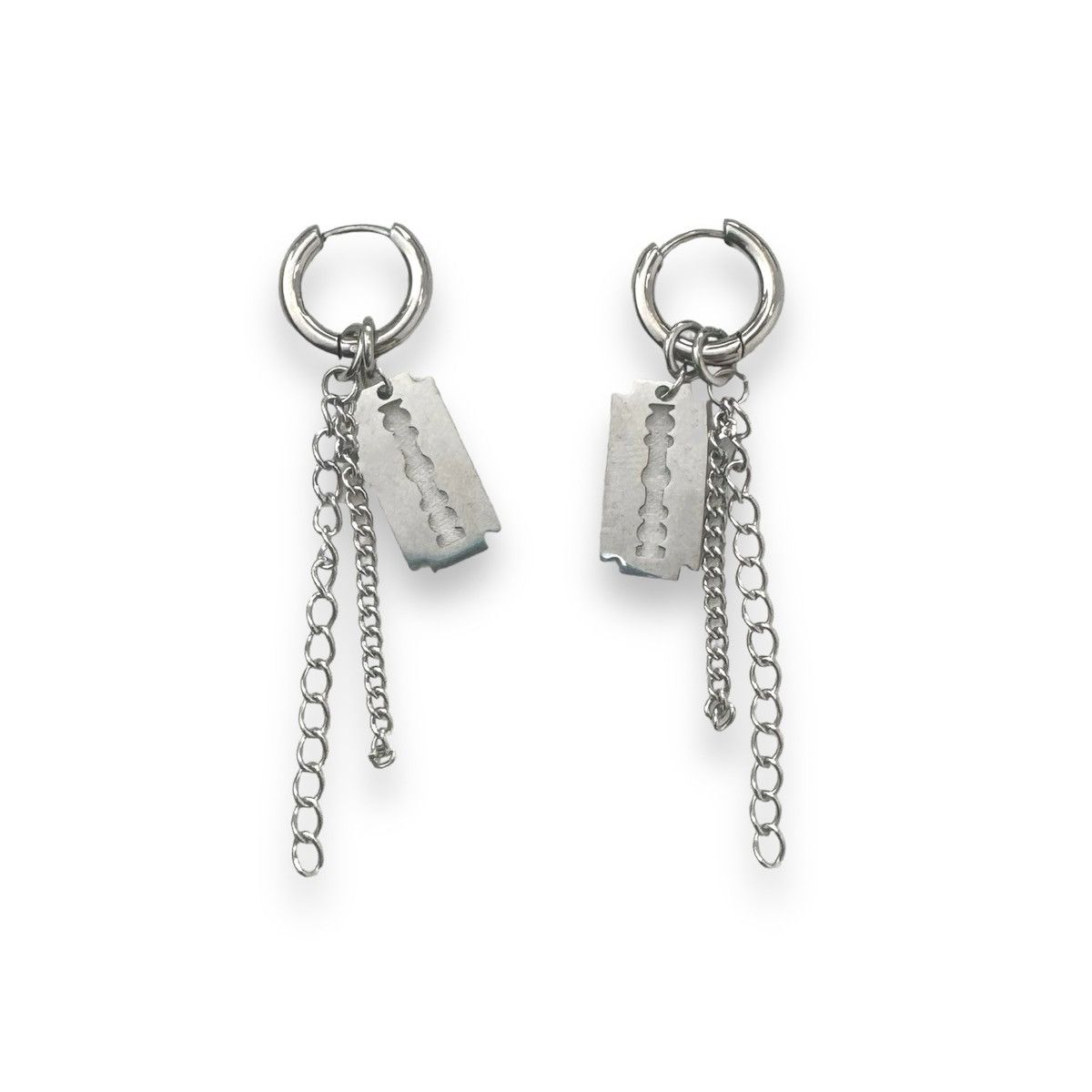Designer Razor Blade Shape Dangle Drop Earrings for Men Women Size ONE SIZE - 1 Thumbnail