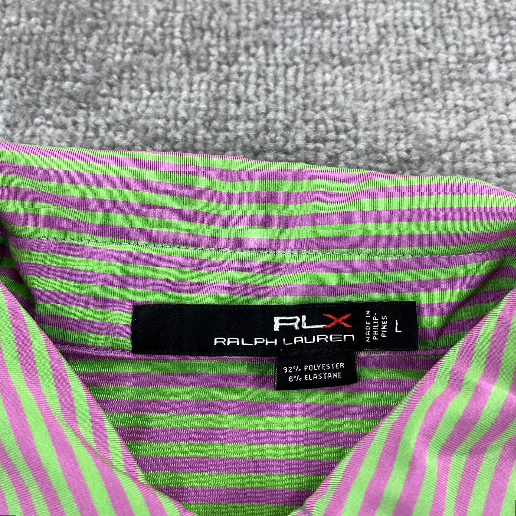 RLX Ralph Lauren RLX Ralph Lauren Polo Shirt Mens Large Green Pink National Golf Links of America Casual Short Sleeve Button Collar Size US L / EU 52-54 / 3 - 4 Thumbnail