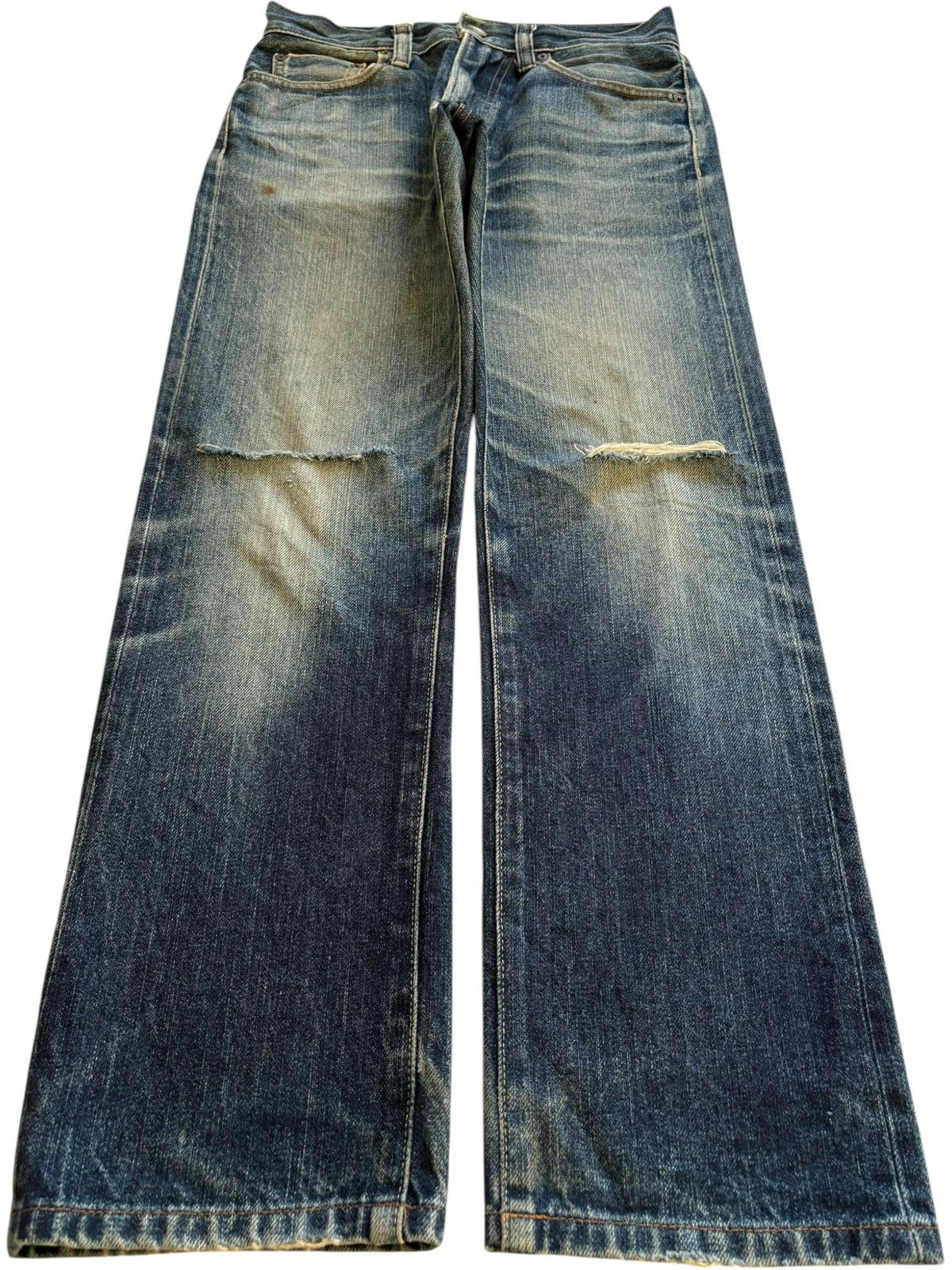 Uniqlo Vintage Uniqlo Selvedge Rusty Mud Wash Ripped Jeans Size US 28 / EU 44 - 2 Thumbnail