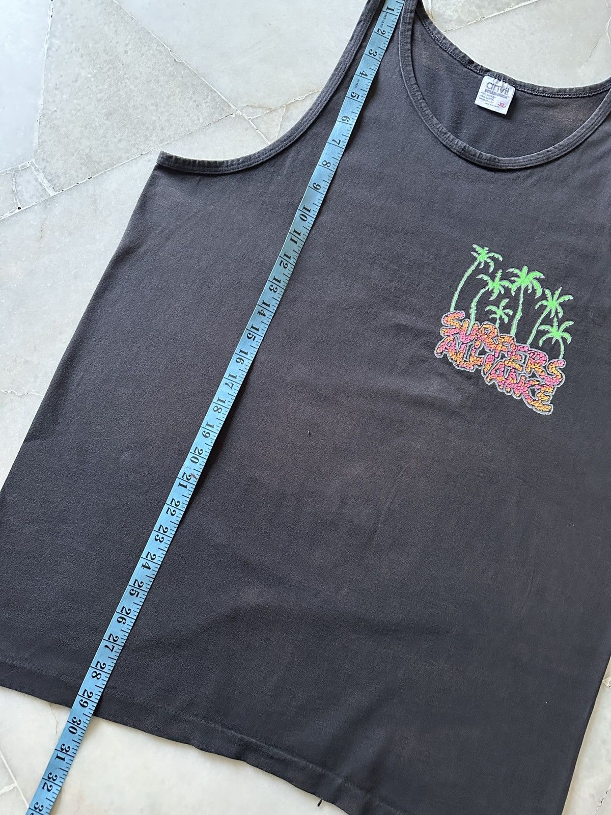 Vintage VINTAGE 90’s SURFERS ALLIANCE FADED TANK TOP SHIRT Size US XL / EU 56 / 4 - 4 Thumbnail