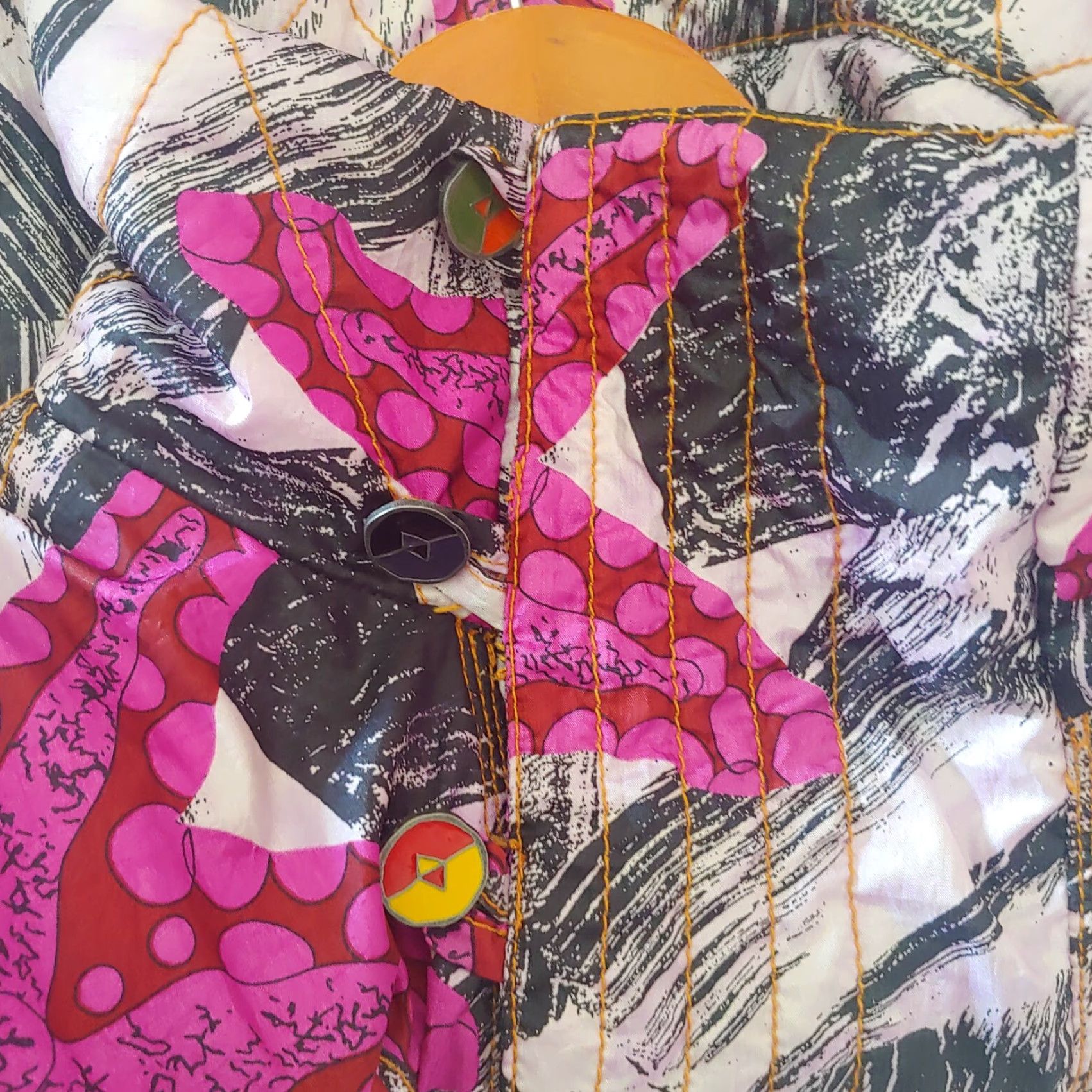Vintage VINTAGE Fire & Ice Coat Women Ski Jacket All Over Print Abstract Starfish 90s Winter Nylon Polyester Full Zip Size M / US 6-8 / IT 42-44 - 6 Thumbnail