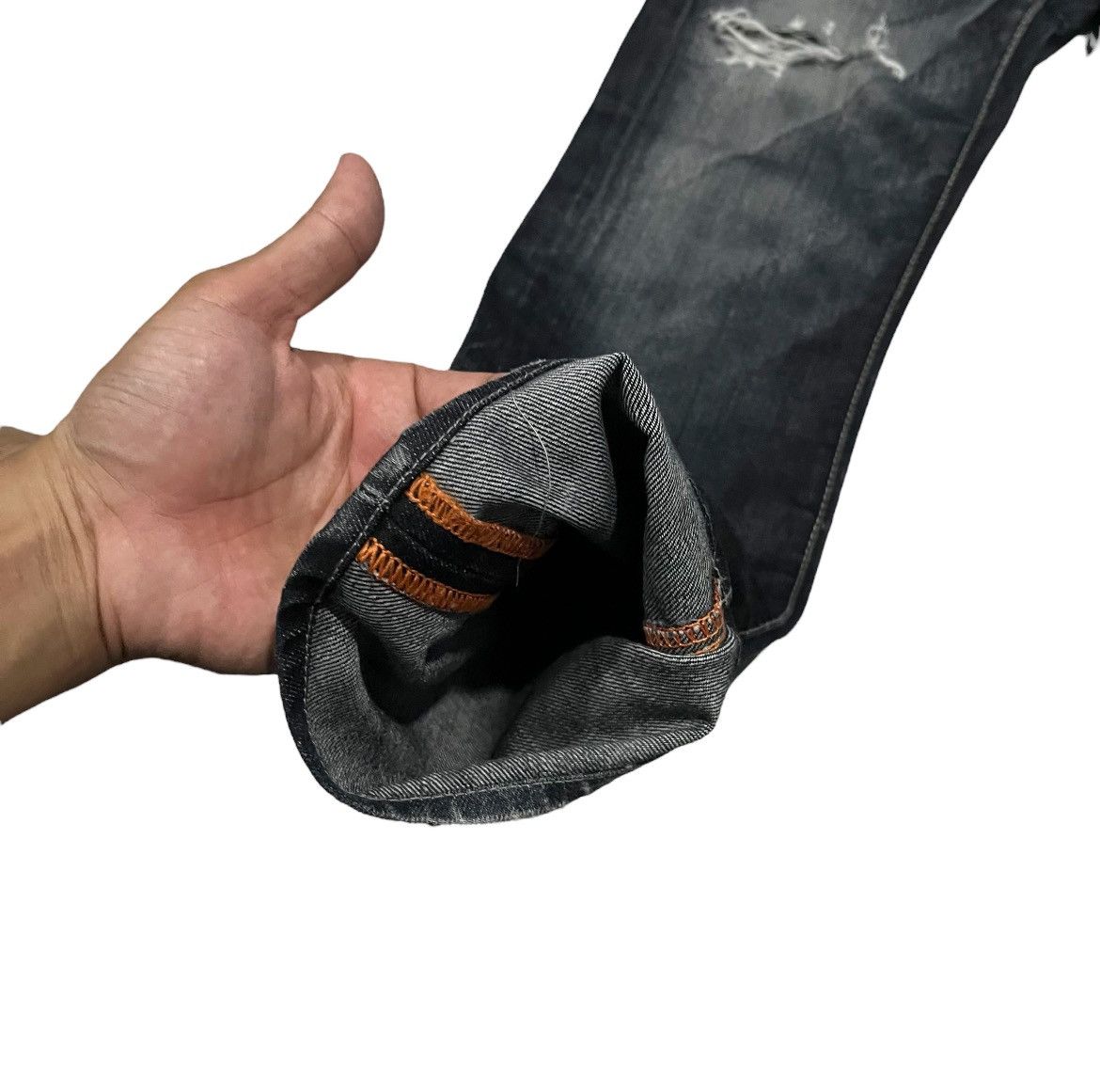 Hugo Boss HUGO BOSS Black Flared Ripped Denim Size US 30 / EU 46 - 4 Thumbnail