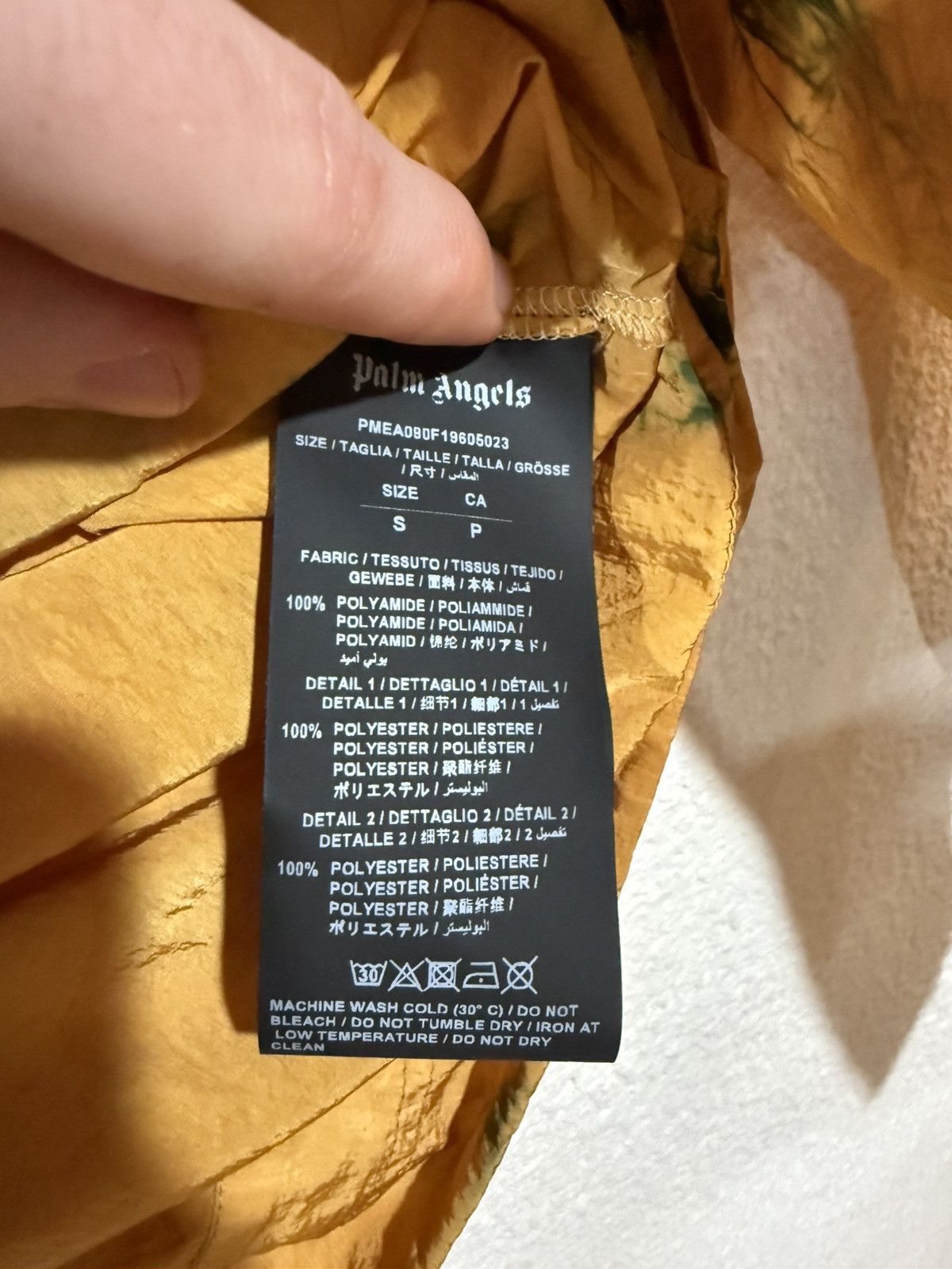 Palm Angels (1.8K Retail) Yellow & Green Tie-Dye Windbreaker Size US S / EU 44-46 / 1 - 10 Thumbnail