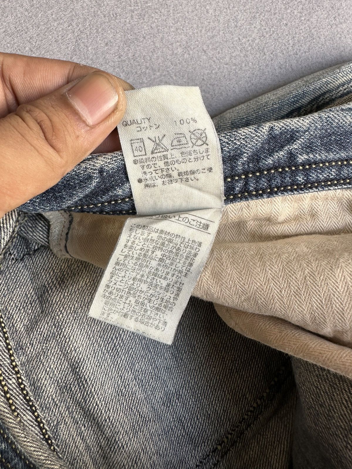 Japanese Brand Rodeo Crowns Japan Blue Faded Distressed Denim Size US 31 - 21 Thumbnail