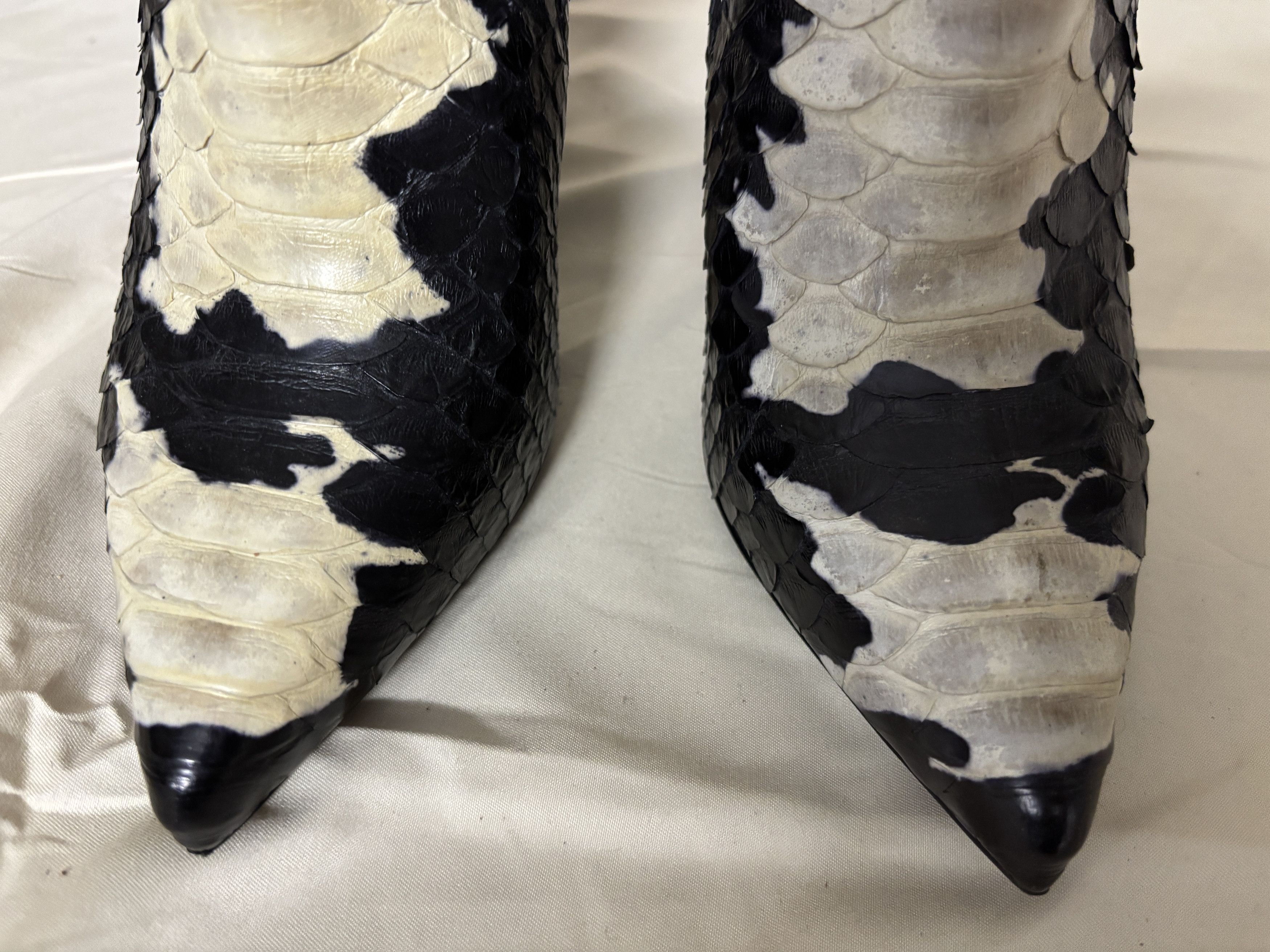 Yves Saint Laurent YSL Snakeskin Boots by Hedi Slimane - NIB, sz 37.5 Size US 7.5 / IT 37.5 - 5 Thumbnail
