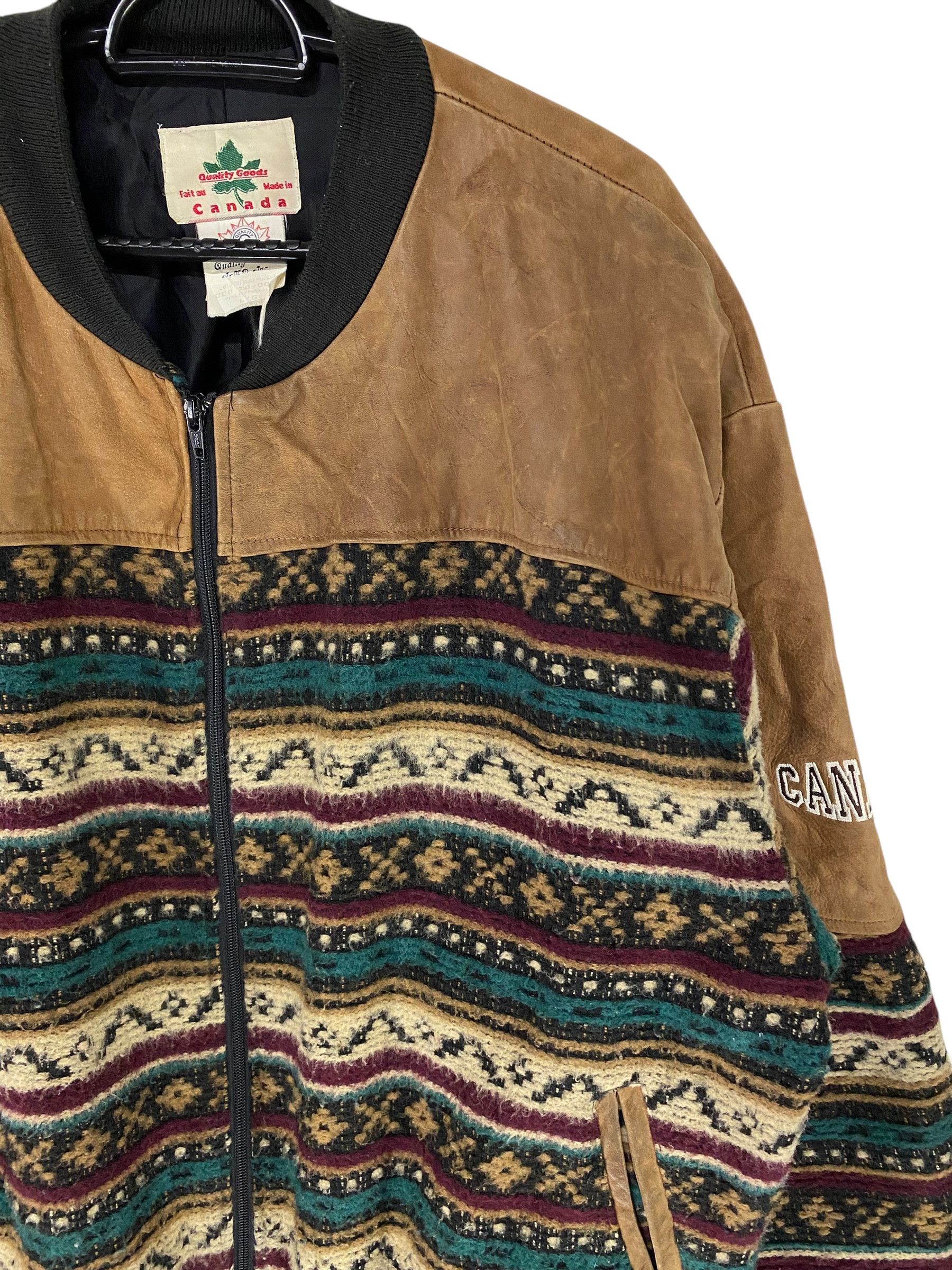 Other 80s Quality Goods native fair isle knit leather jacket Size US L / EU 52-54 / 3 - 4 Thumbnail