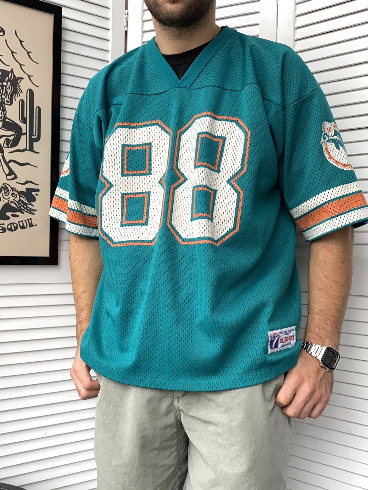 Logo 7 × NFL × Vintage Vintage 90s Miami Dolphins #88 Mike Gesicki Logo7 NFL Jersey Size US XL / EU 56 / 4 - 5 Thumbnail