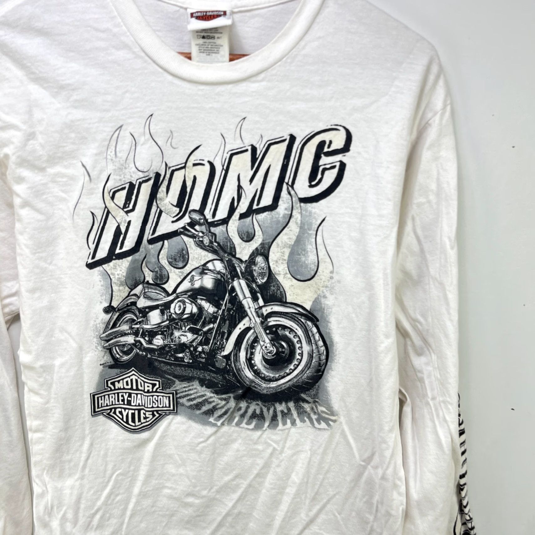 Harley Davidson VINTAGE Harley-Davidson Shirt L Mens White 90s Logo Pockets Crew Neck Cotton Short Sleeve Size US L / EU 52-54 / 3 - 6 Thumbnail