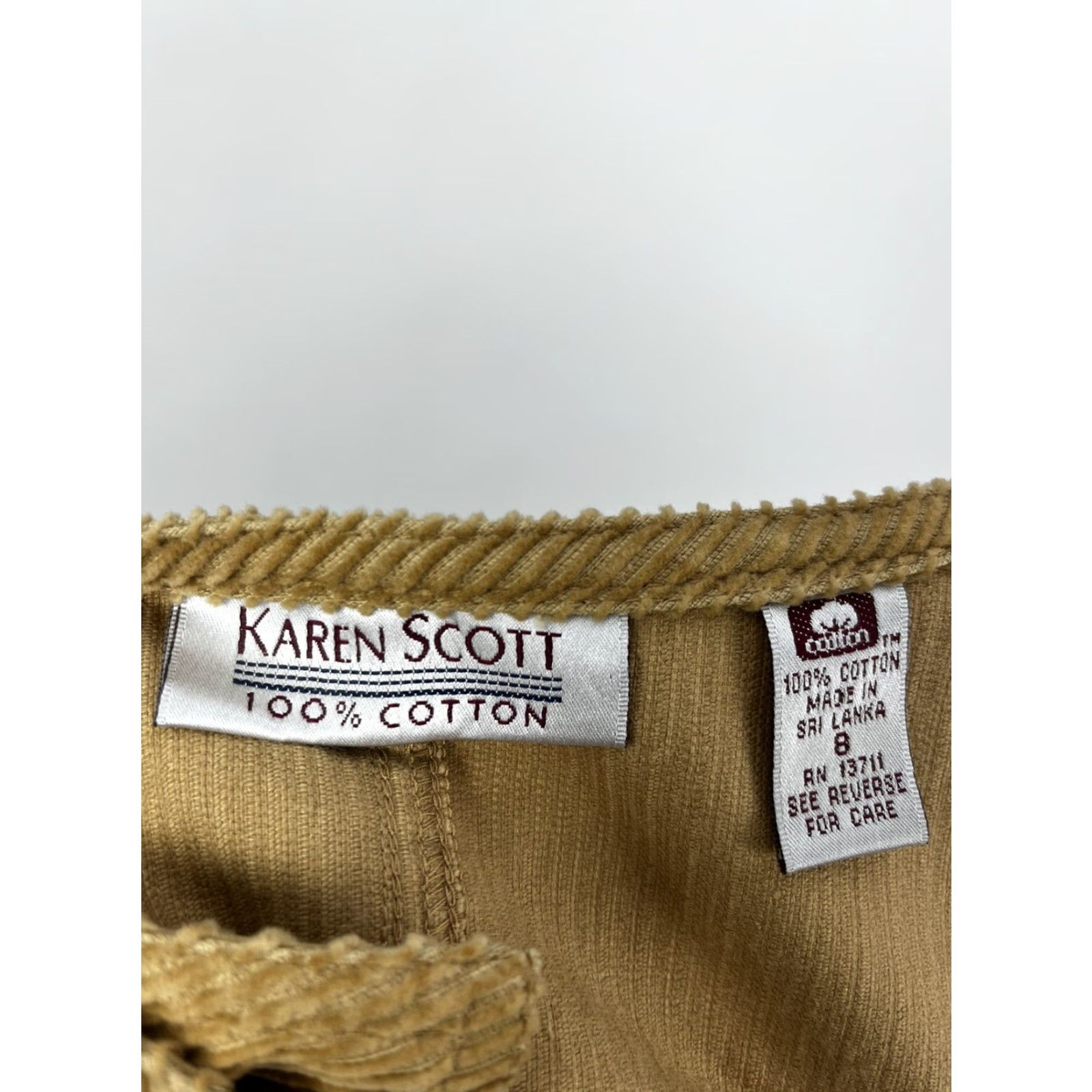 Vintage Vintage Karen Scott Dress Corduroy Beige 8 Shift Pocket s 80s 90s Casual Secretary/Geek Womens Size XS / US 0-2 / IT 36-38 - 6 Thumbnail