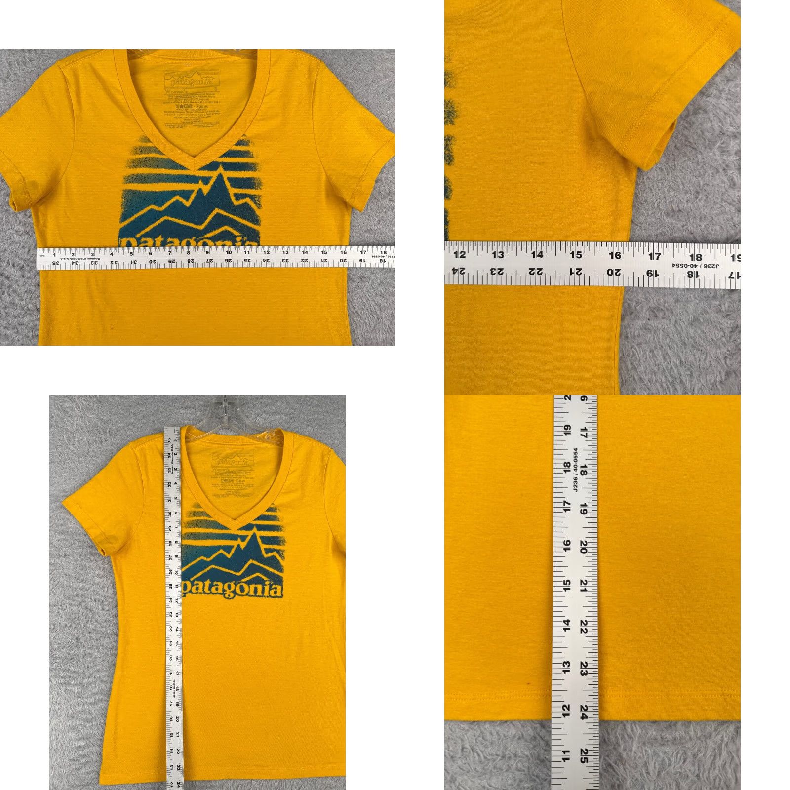 Patagonia Patagonia Shirt Women S Yellow Short Sleeve V-Neck Cotton Blend Distressed T-Shirt Casual Outdoor All Seasons Mens Womens Boys Girls Size S / US 4 / IT 40 - 8 Thumbnail