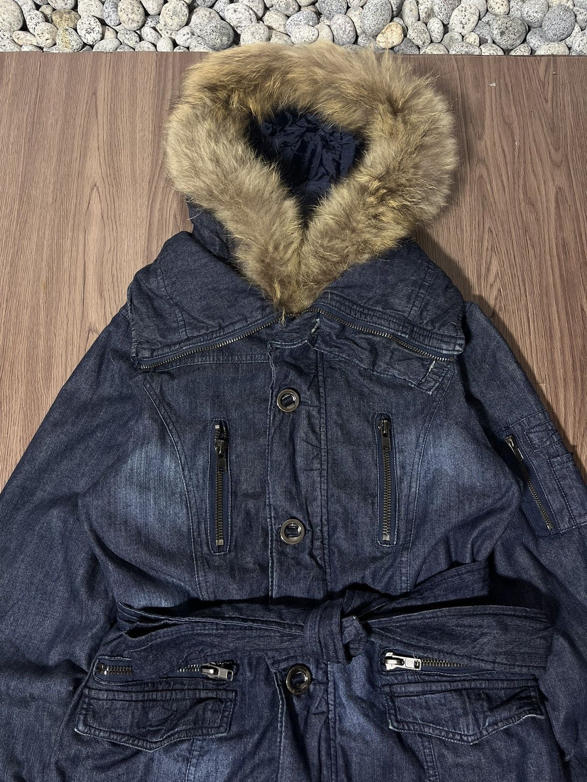 Hysteric Glamour Rei Firenze Multipocket punk Fur Denim Parka Belt Waisted Size US L / EU 52-54 / 3 - 3 Thumbnail