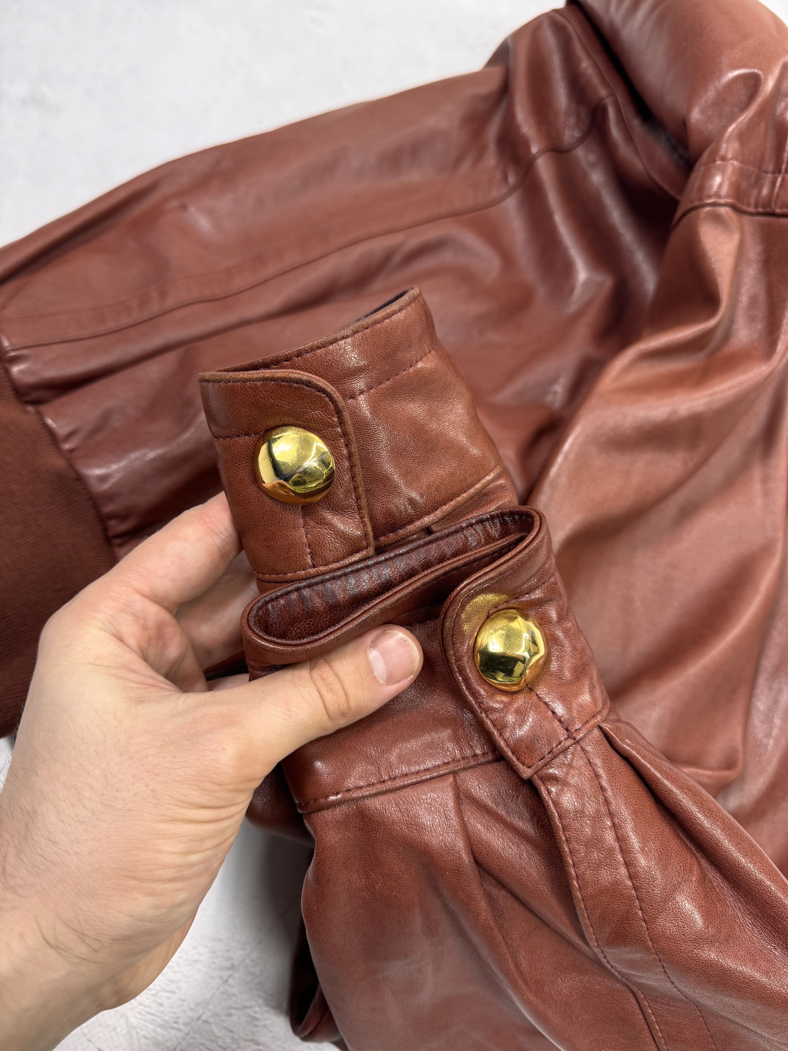 Escada Escada Lambskin Jacket & Gold Studs Snap-Front Size M / US 6-8 / IT 42-44 - 21 Thumbnail