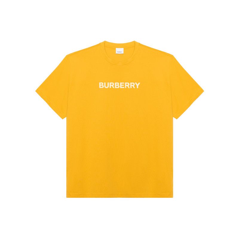 Burberry Burberry Yellow Logo Print Short Sleeve T-Shirt 0079 Size US L / EU 52-54 / 3 - 1 Thumbnail