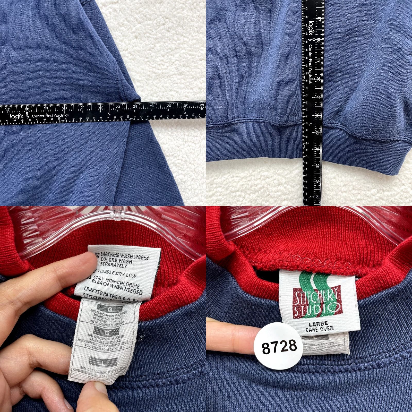 Noah VINTAGE Sweatshirt Large Noah Arc Christian Bible Embroidered Animal Grandma Blue 1990s Cotton Stitchery Studio Mens Girls Size L / US 10 / IT 46 - 8 Thumbnail