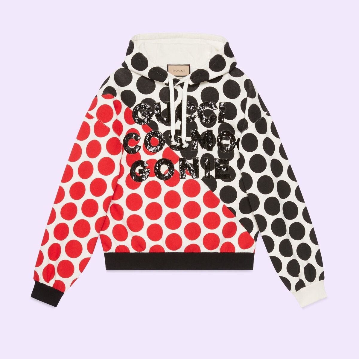 Gucci o1w1db10725 Polka Dot Cotton Sweatshirt Hoodie With Patch Size US L / EU 52-54 / 3 - 1 Thumbnail