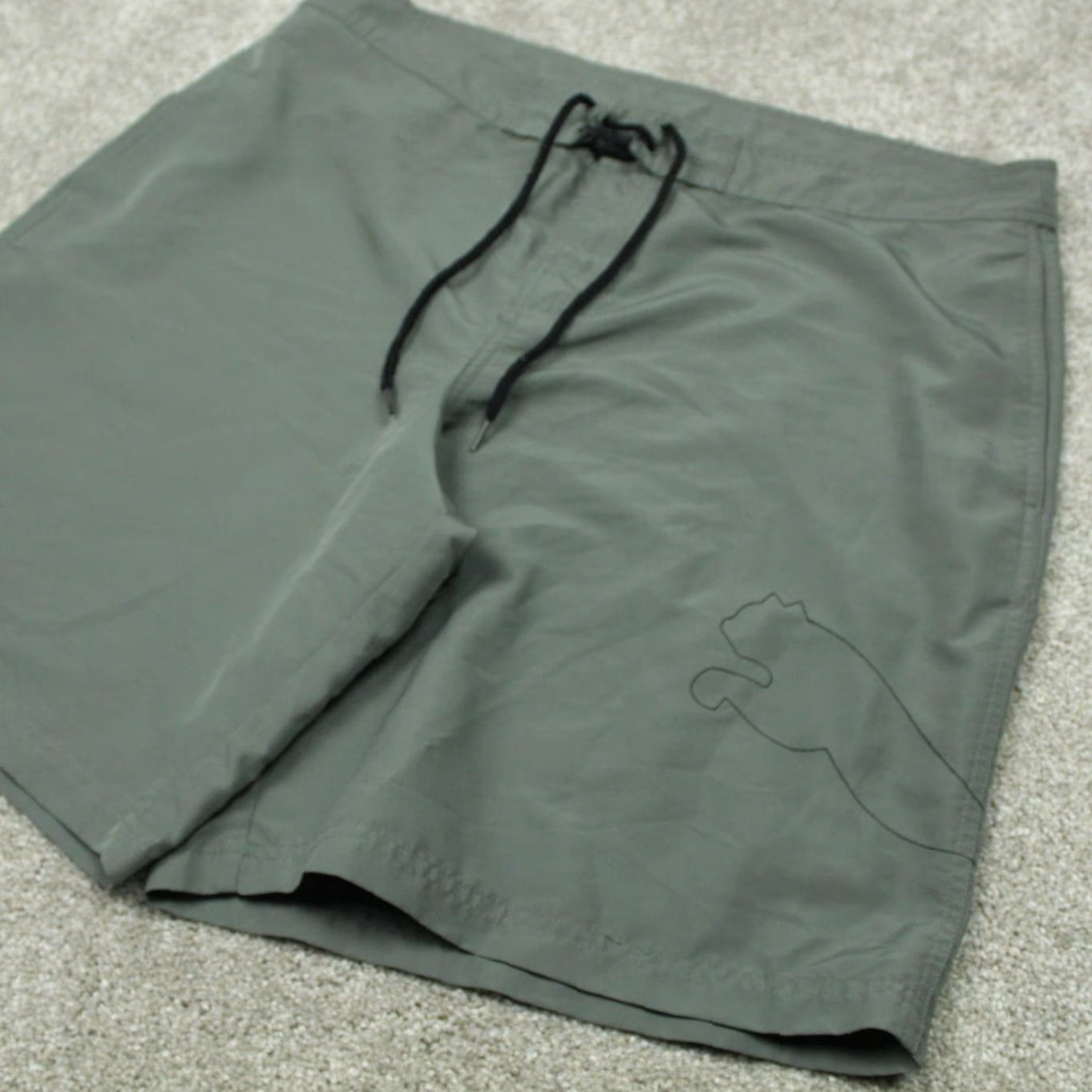 Puma PUMA Board Shorts Mens XL 100% Polyester Green Beach Surfing Logo Drawstring Men's XL Bathing Swim Suit Trunks Size US 36 / EU 52 - 2 Thumbnail
