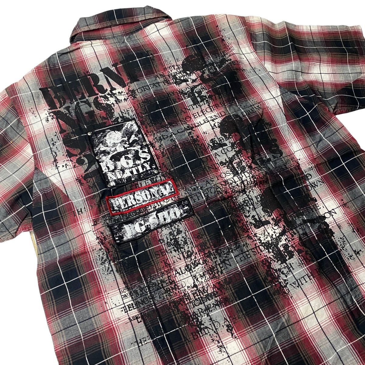 If Six Was Nine × Japanese Brand × Le Grande Bleu (L.G.B.) 2000's Berning Sho Tribal Skull Punk Shirts Size US L / EU 52-54 / 3 - 6 Thumbnail