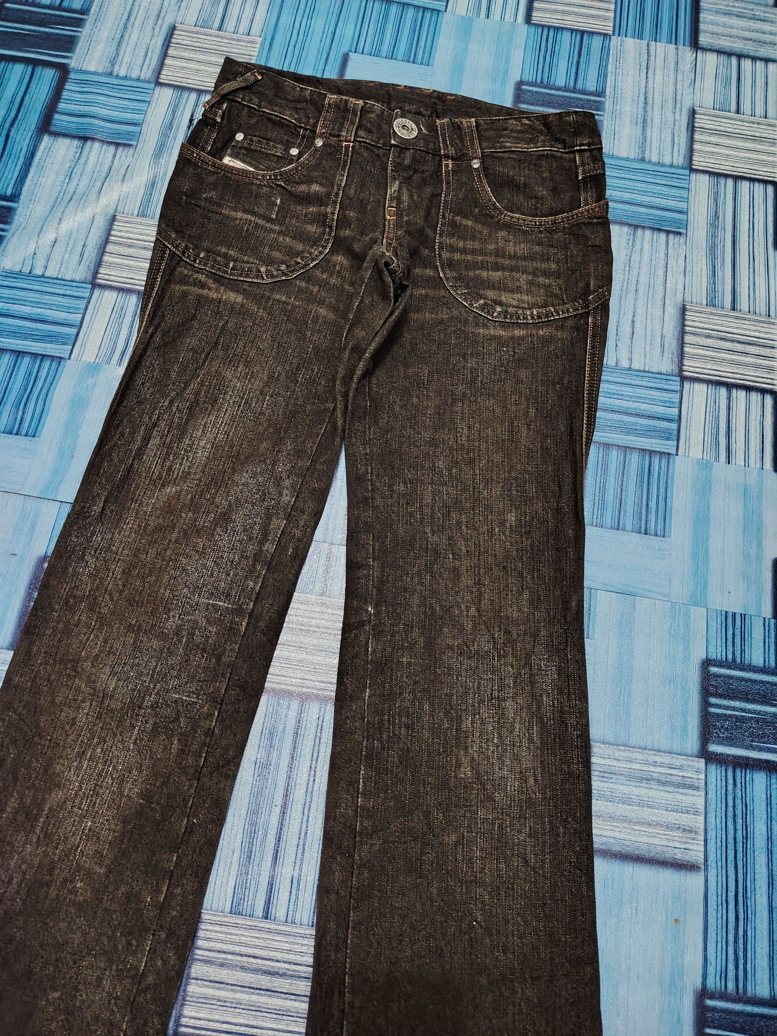 Diesel 💥Insane 90s Diesel Industry Flared Jeans Size 28" / US 6 / IT 42 - 20 Thumbnail