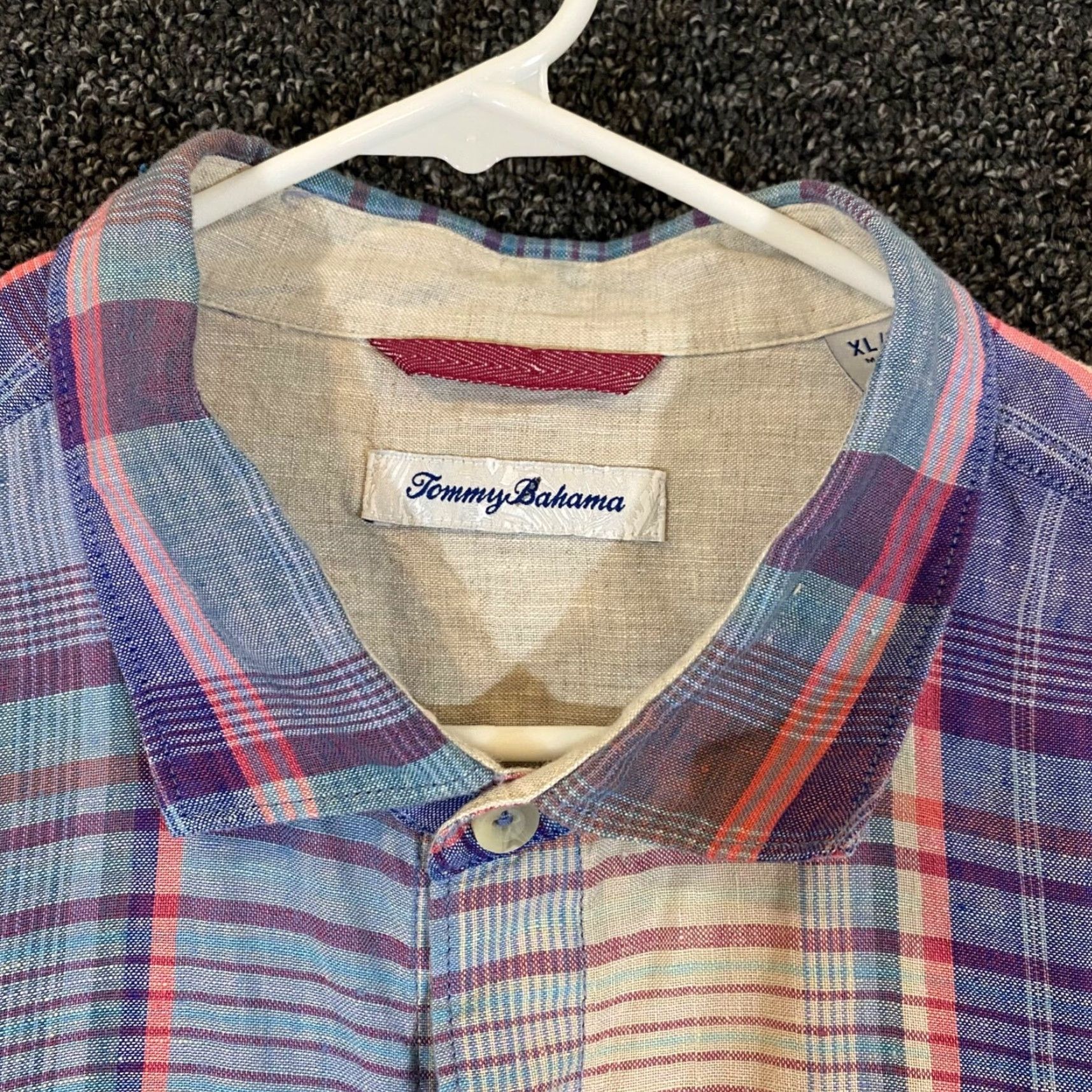 Tommy Bahama Tommy Bahama Shirt Mens XL Blue Multicolor Plaid Button Up Hawaiian Linen Long Size US XL / EU 56 / 4 - 2 Thumbnail