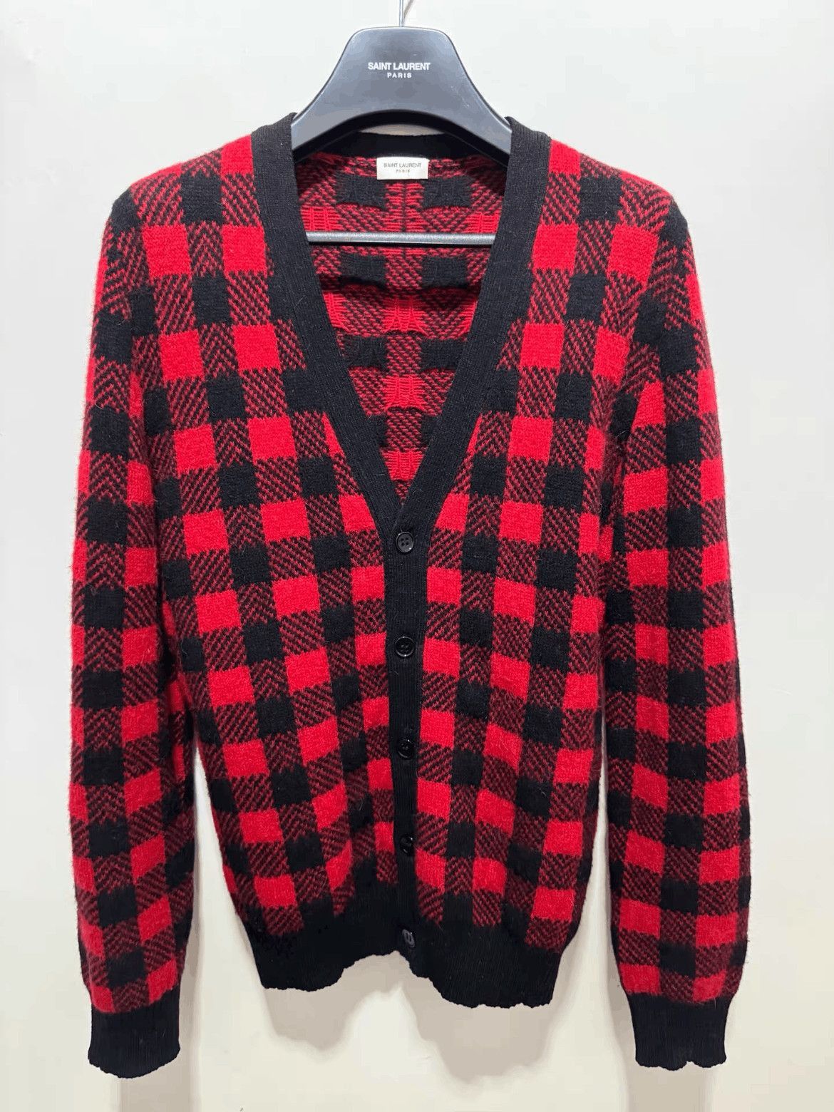 Saint Laurent Paris Saint Laurent Paris by Hedi 14AW Plaid Cardigan-2508 Size US M / EU 48-50 / 2 - 1 Thumbnail