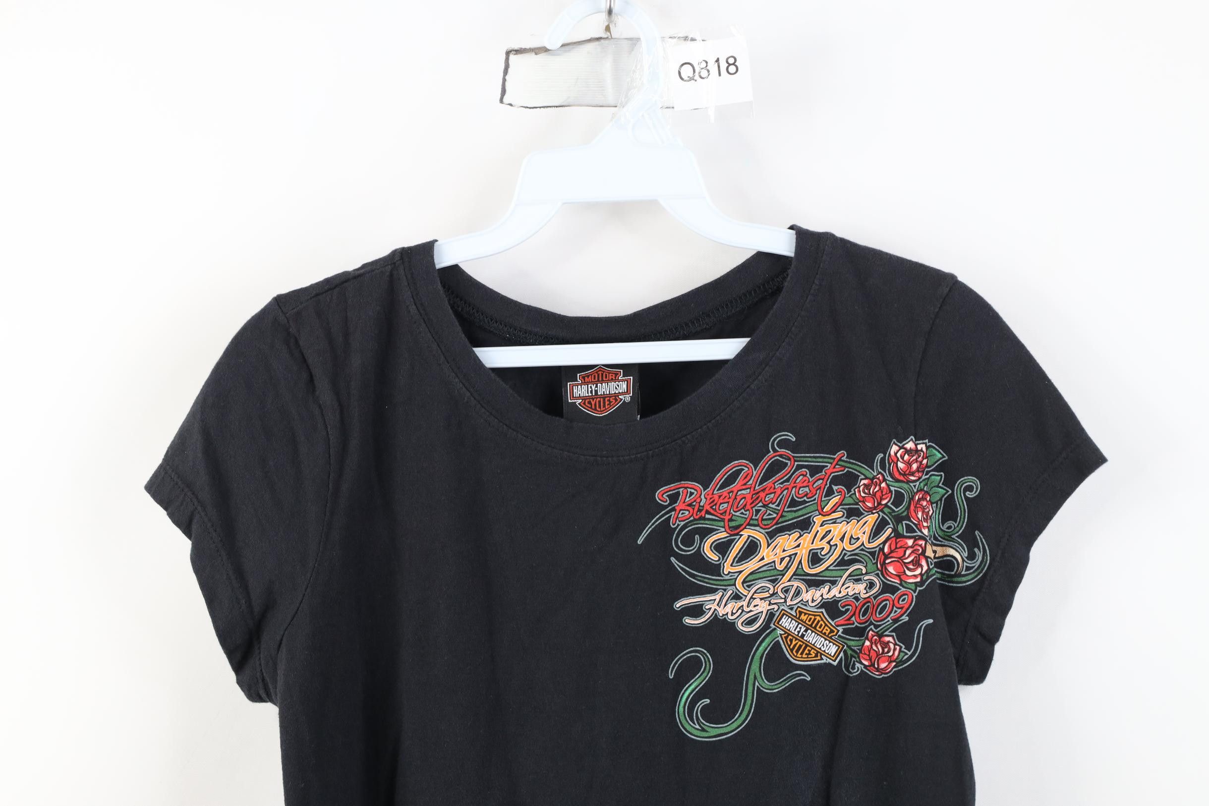 Harley Davidson Vintage Y2K Harley Davidson Rose Heart Wings Tribal T-Shirt Size L / US 10 / IT 46 - 2 Thumbnail