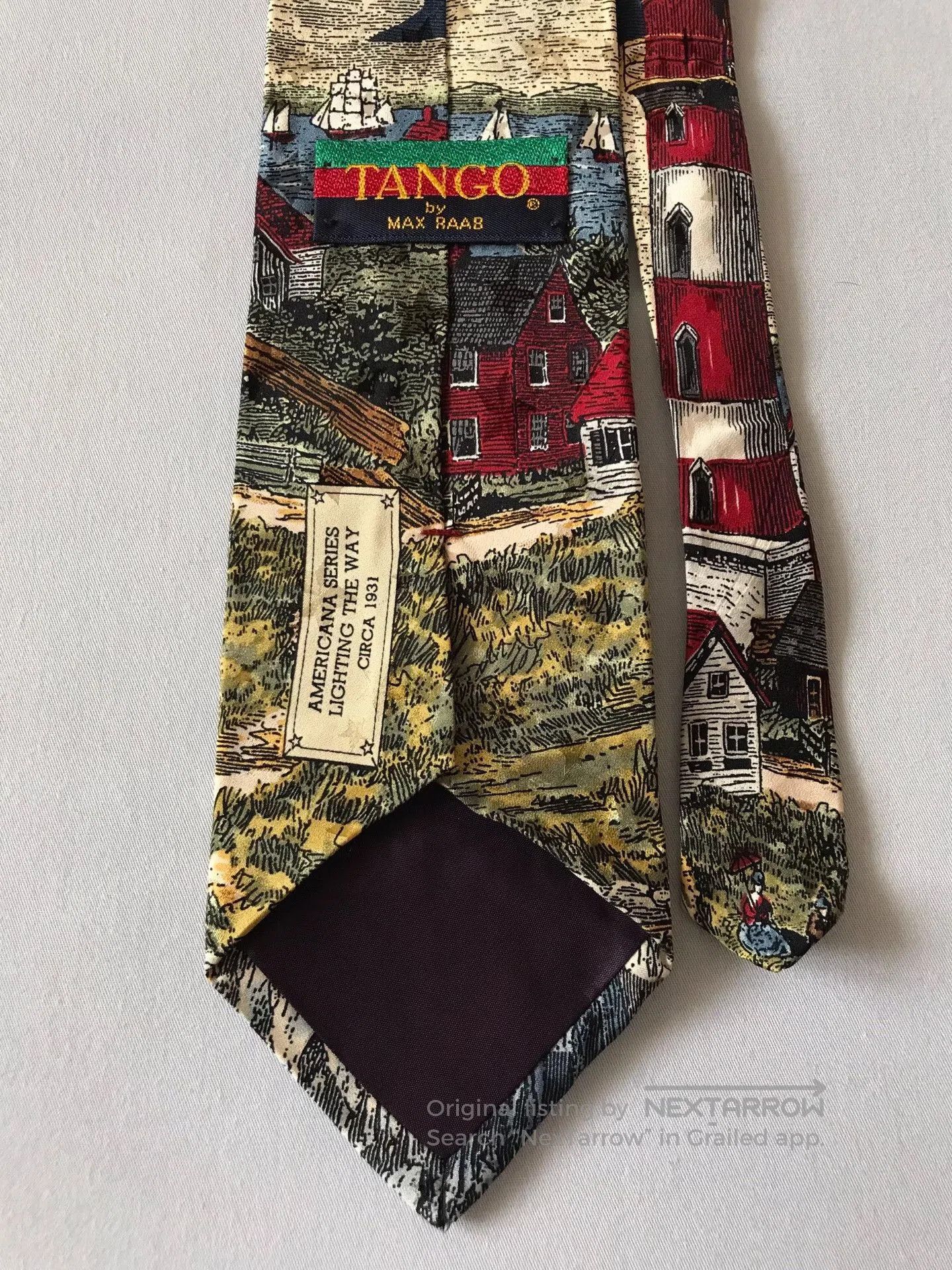 Vintage Vintage USA Silk Tango Oil Painting Tie. Size ONE SIZE - 6 Thumbnail
