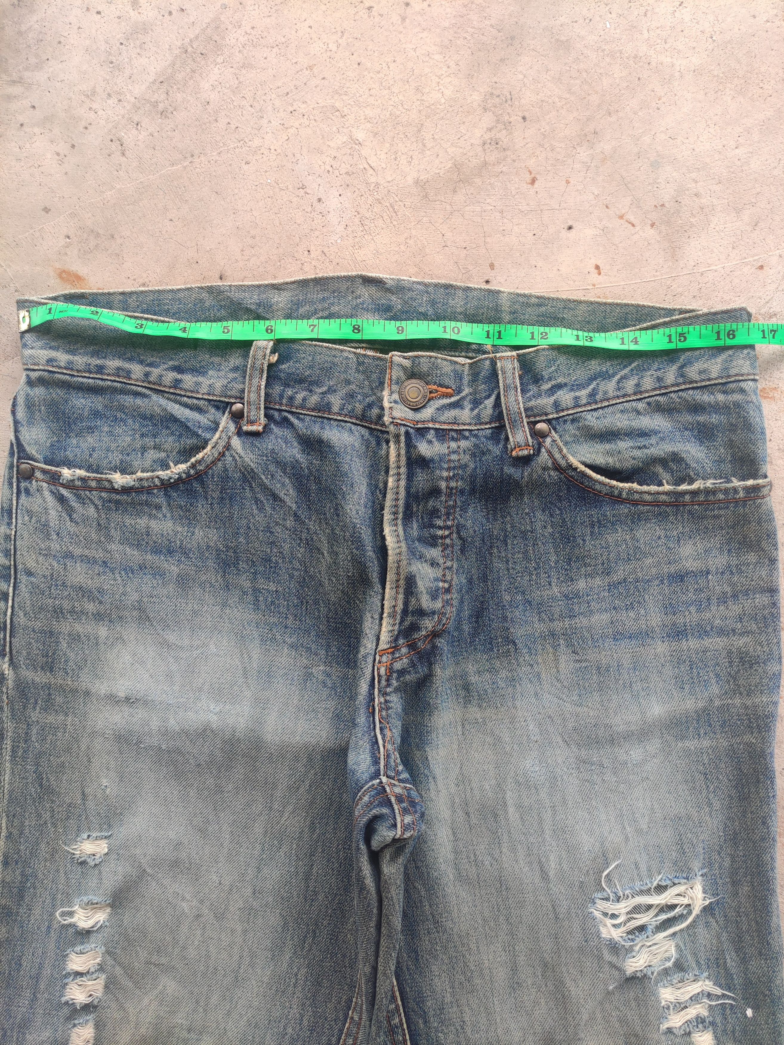 Japanese Brand Vintage Japanese Flare Denim Distressed Faded Jean Size US 34 / EU 50 - 7 Thumbnail