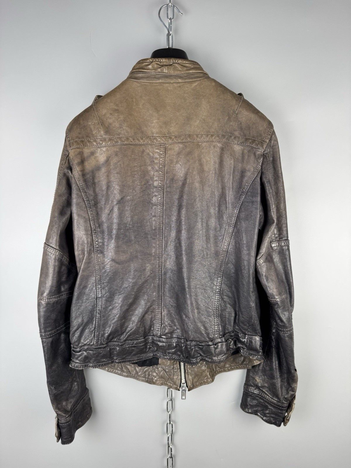 Allsaints AllSaints Post Commander Leather Biker Jacket Brown Womens Size M / US 6-8 / IT 42-44 - 10 Thumbnail