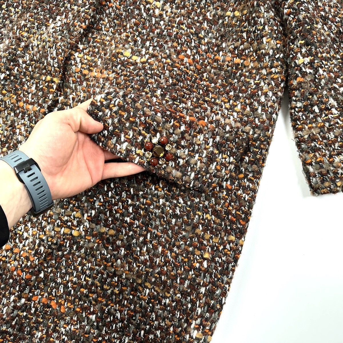 Dolce & Gabbana DOLCE & GABBANA TWEED Bouclé Texture Luxury Coat Jacket - 48 Size XL / US 12-14 / IT 48-50 - 12 Thumbnail