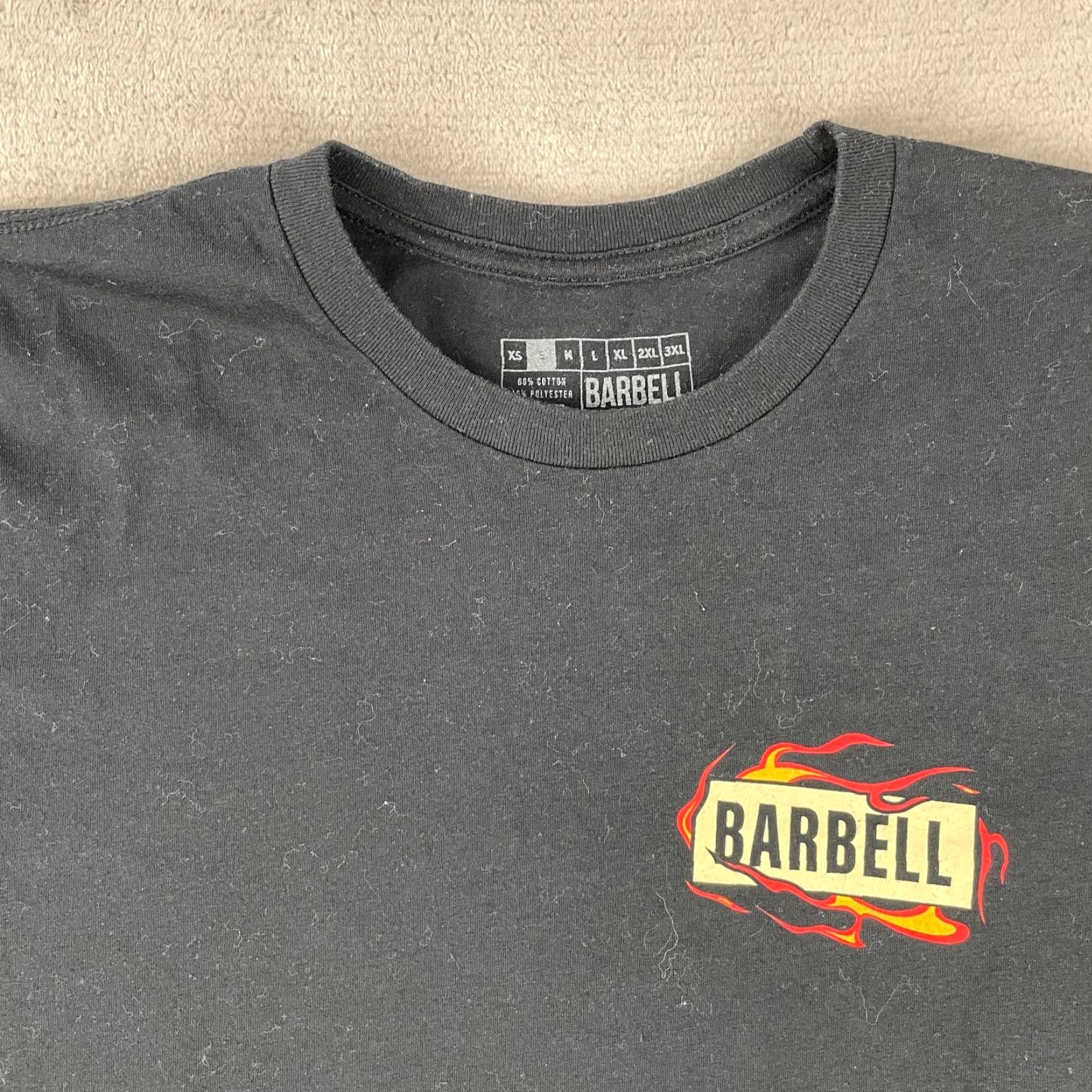 Vintage Barbell Shirt Men Small Black Panther Flame Print Activewear Gym SS Size US S / EU 44-46 / 1 - 4 Thumbnail