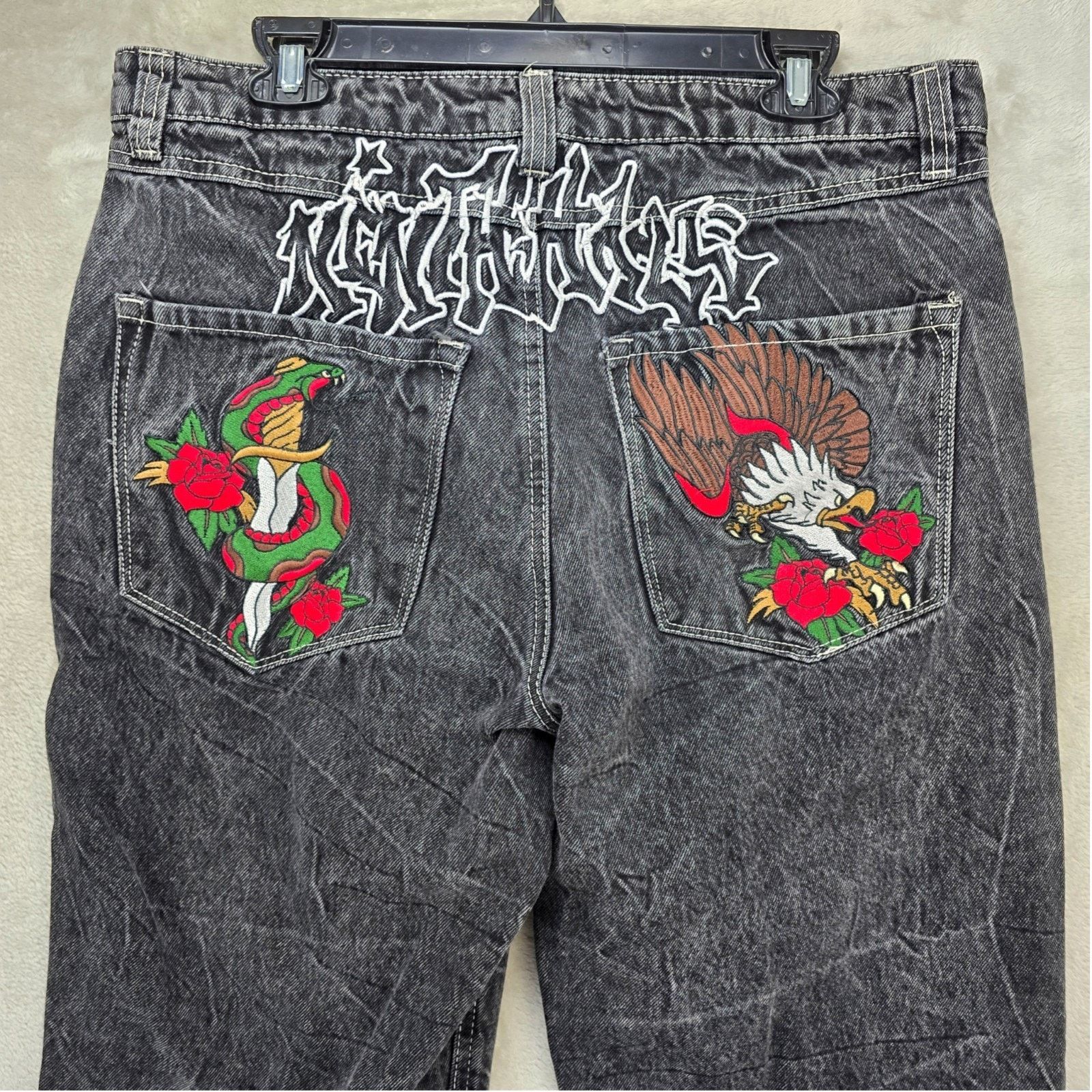 Ninth Hall Ninth Hall Ambush Jeans 33 (Fits 34x28 Y2K Baggy Snake Eagle Size US 33 - 1 Thumbnail