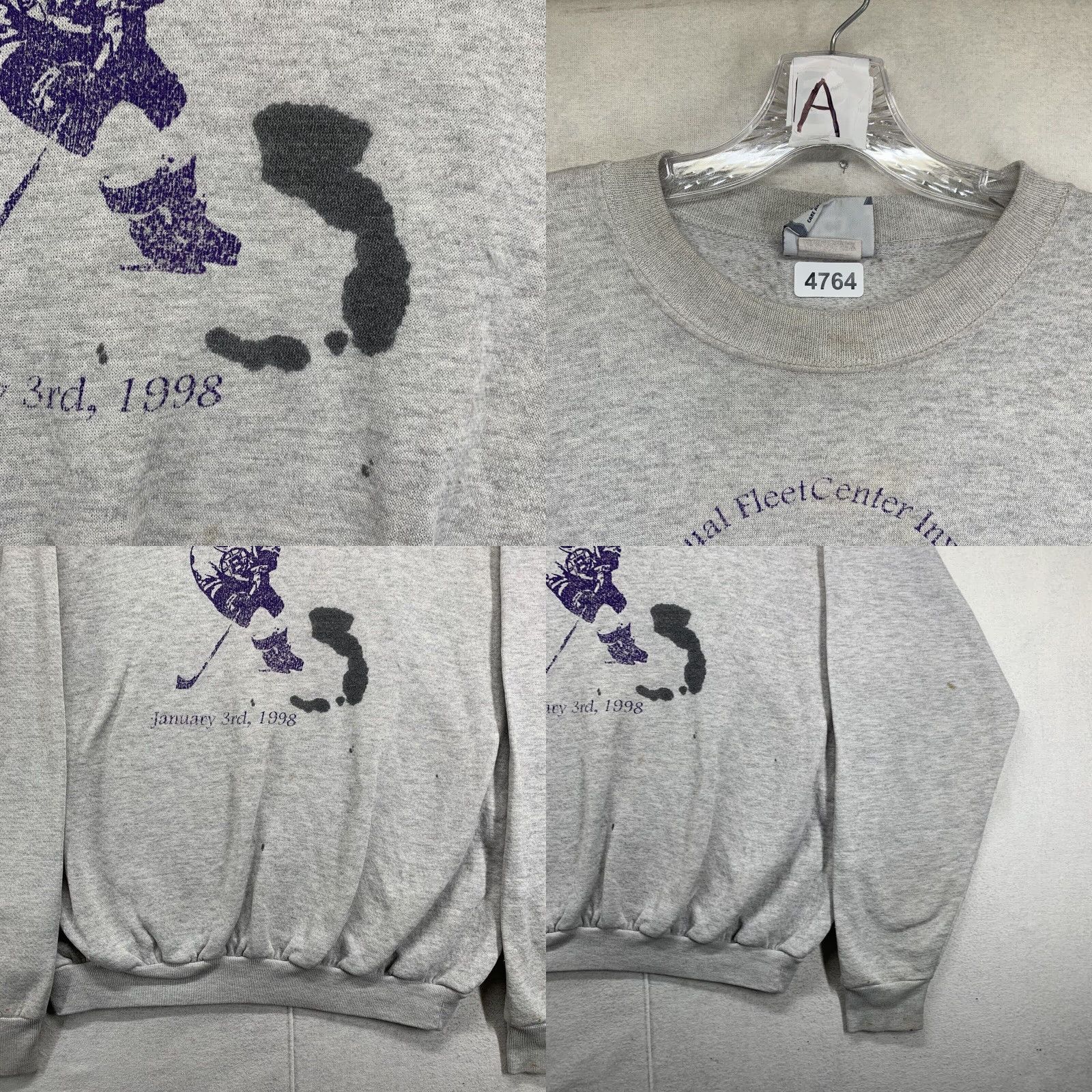 Lee VINTAGE Lee Sweatshirt Hockey 90s Gray Pullover Crew Neck XL Men Size US XL / EU 56 / 4 - 8 Thumbnail