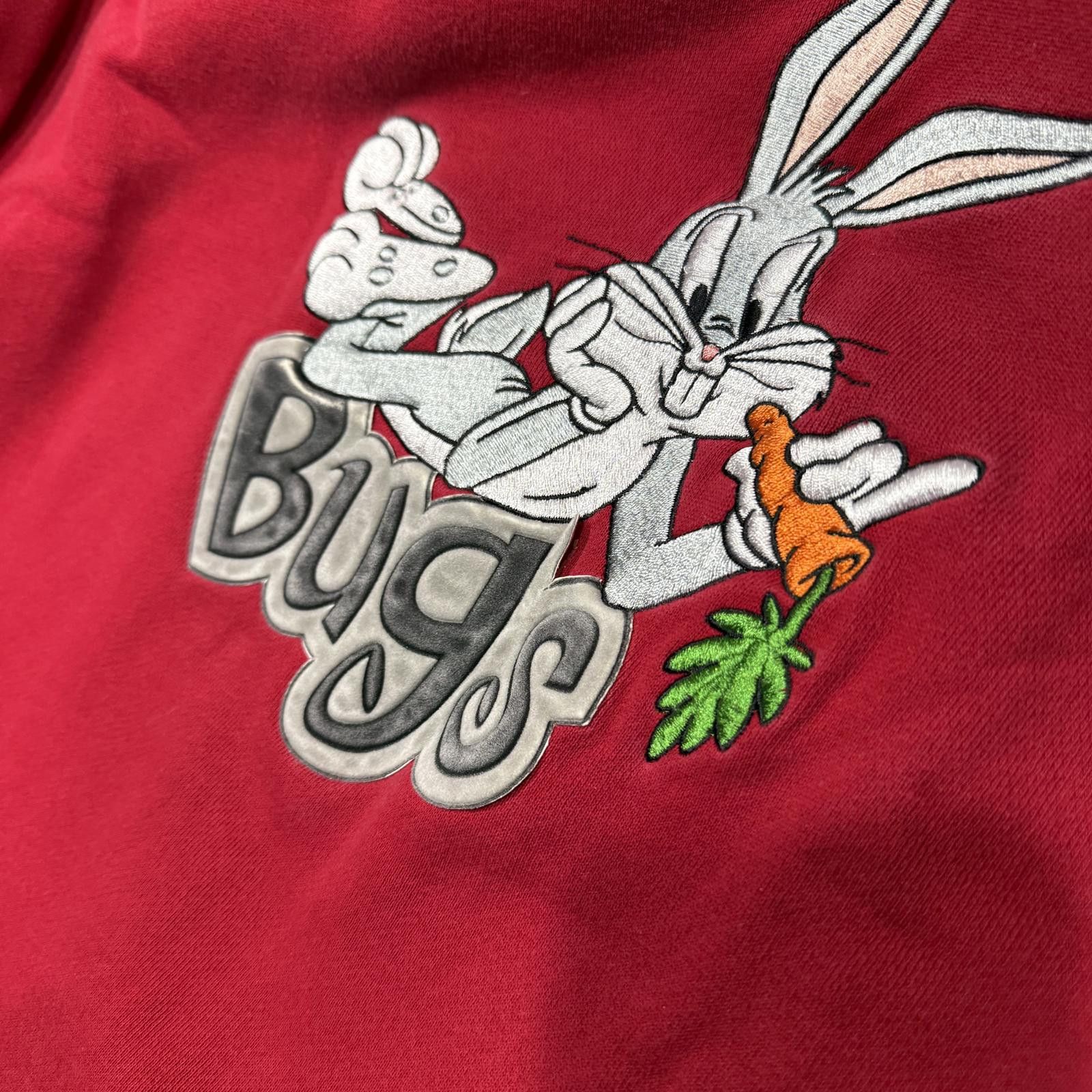 Warner Bros Bugs Bunny Y2K Embroidered Red Sweatshirt Size US M / EU 48-50 / 2 - 3 Thumbnail
