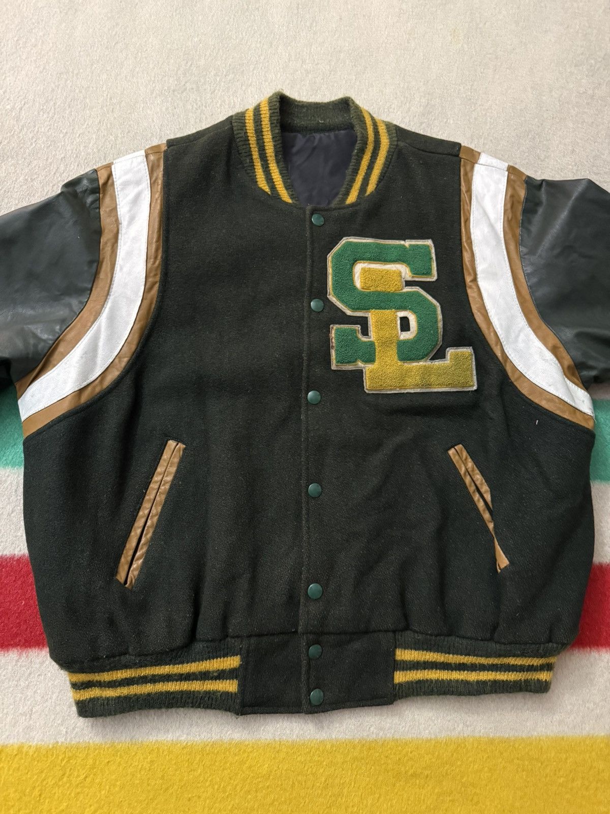 Vintage Vintage 60s 70s SL Teddy Varsity Jacket Small Saint Laurent Size US S / EU 44-46 / 1 - 4 Thumbnail