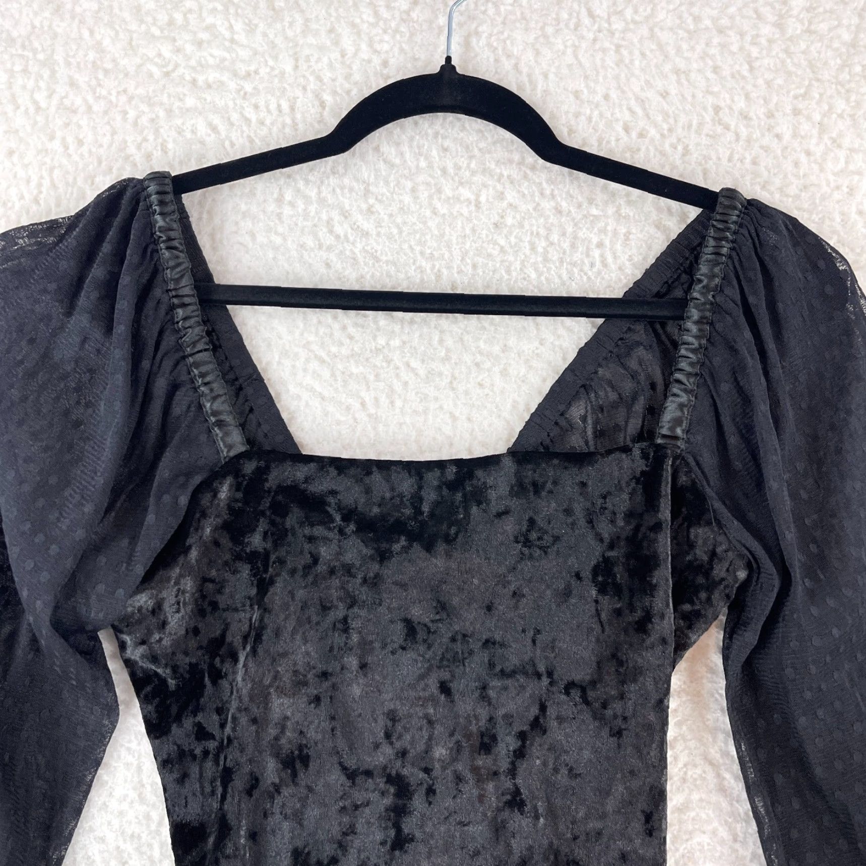 Anthropologie Porridge Black Velvet Lace Tie-Back Bodice Shirt Womens Small Size S / US 4 / IT 40 - 5 Thumbnail