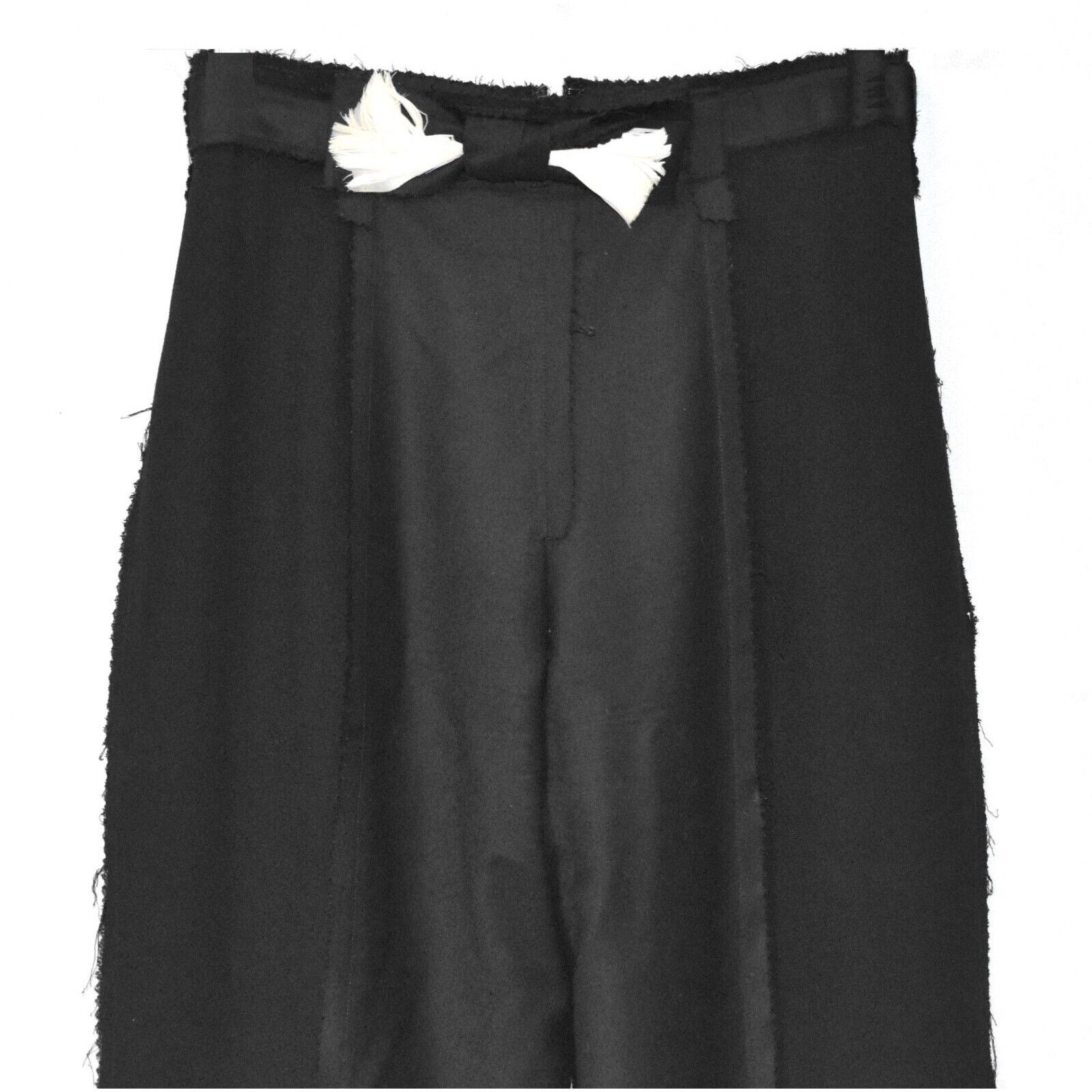 Rodarte B0 RODARTE Black Feather Contrast Panel Trouser Pants Sz 10 Size 29" - 2 Thumbnail