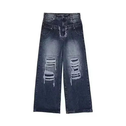 Japanese Brand × Jean Baggy Washed Distressed Blue Jeans, Ripped Jeans Size US 30 / EU 46 - 3 Thumbnail
